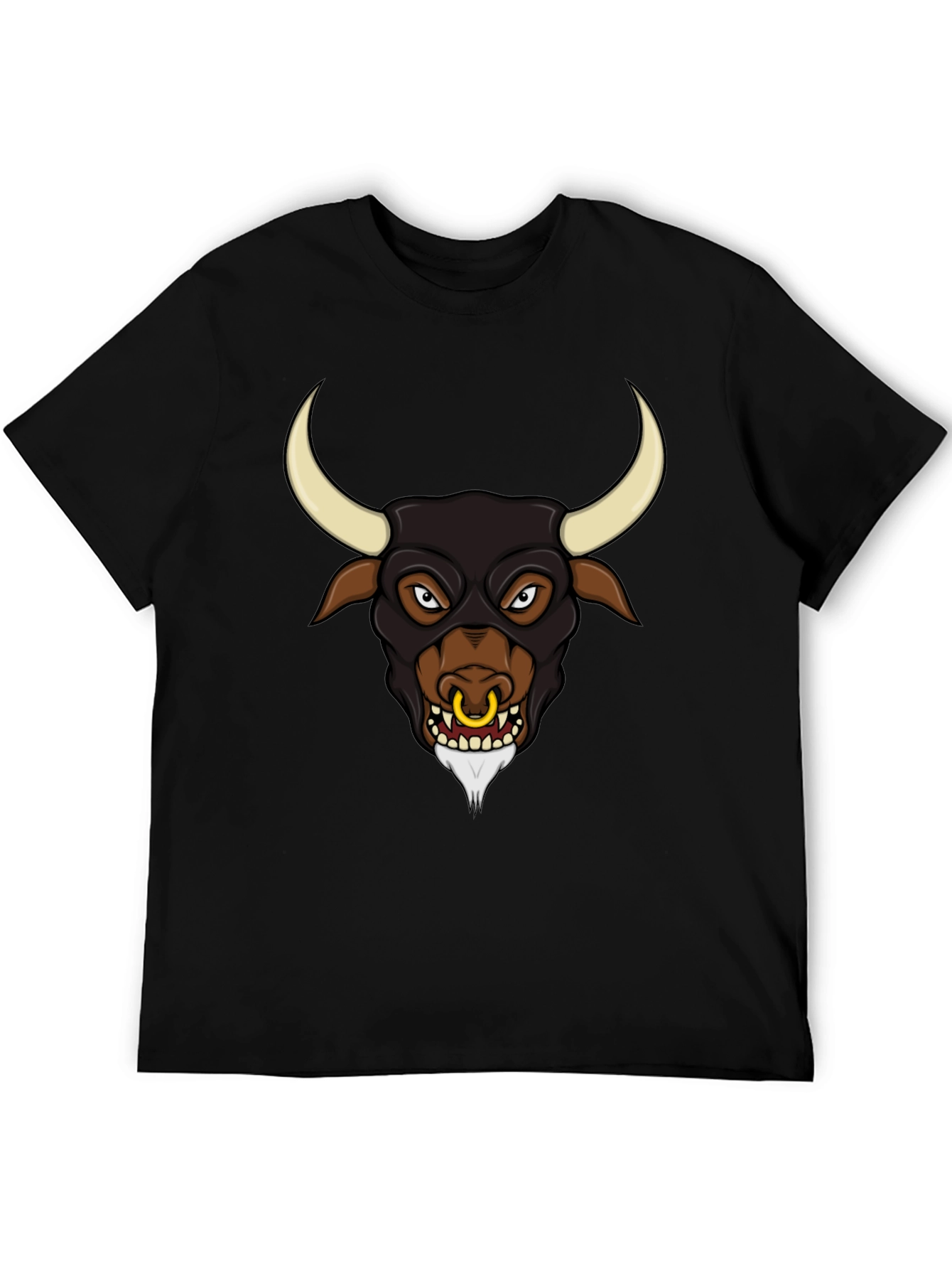 Black Graphic Tee - Angry Bull Design