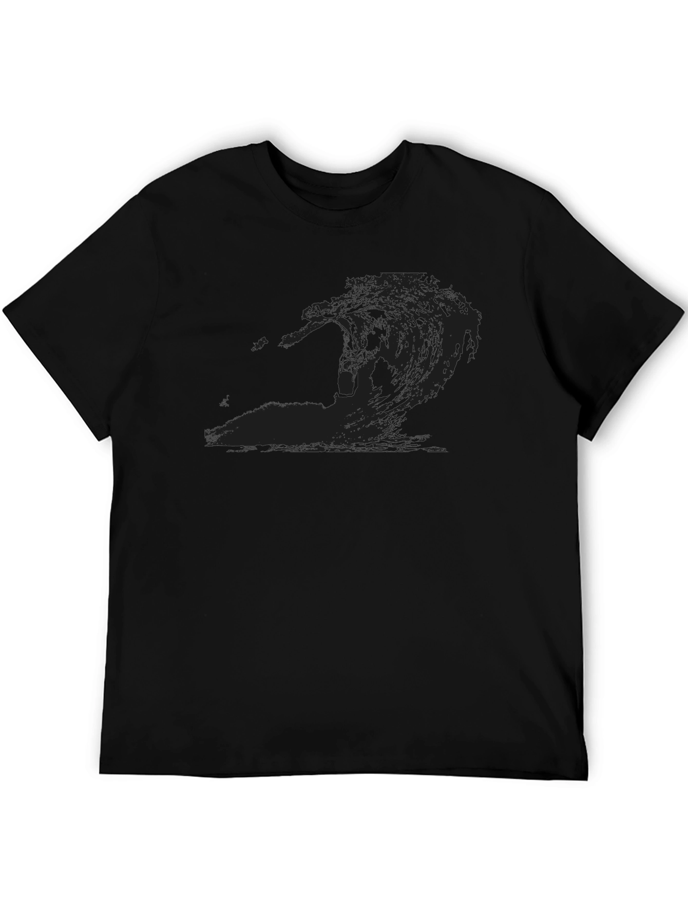 Black Wave Graphic Tee - Cool Casual Style