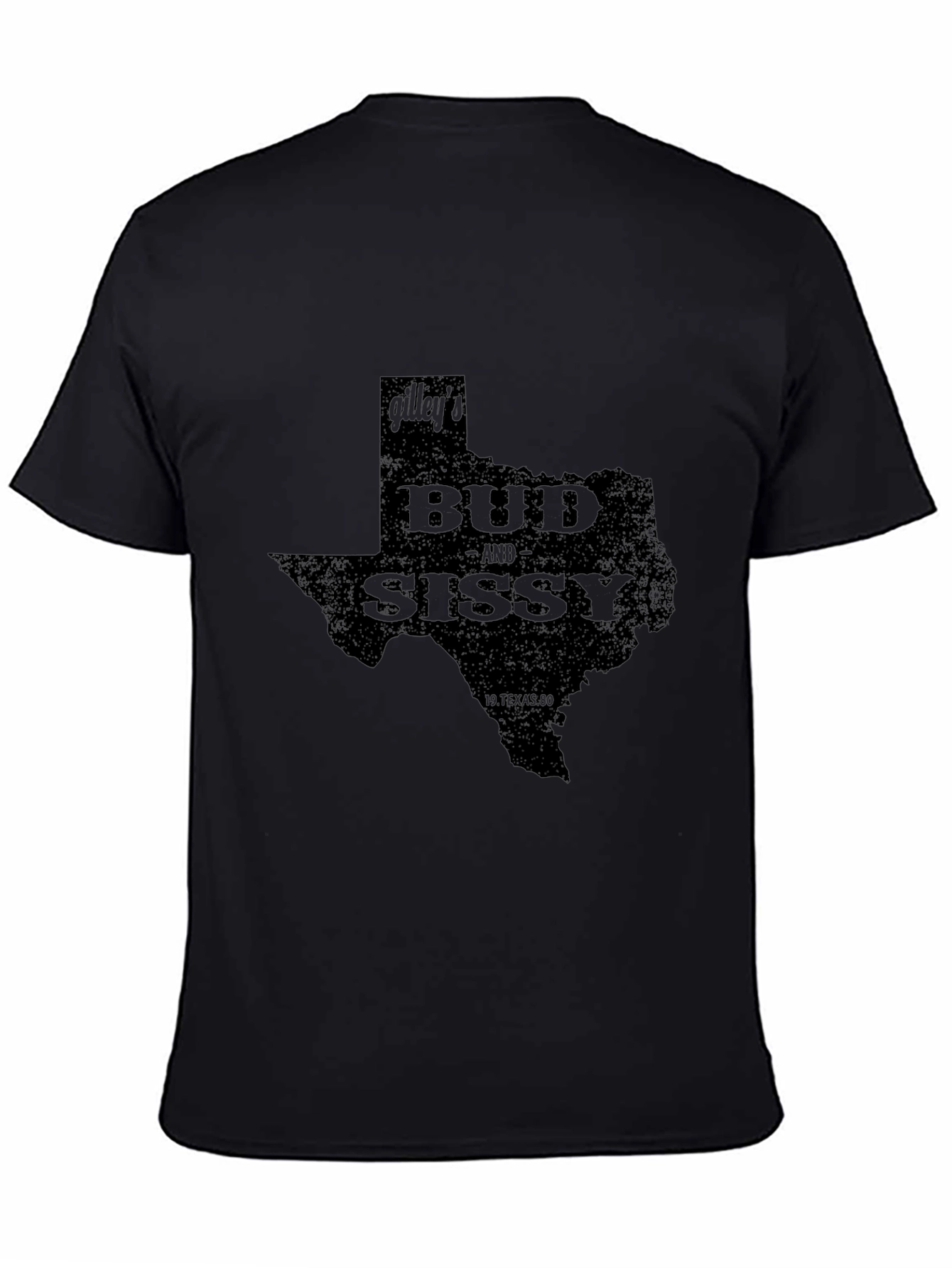Gilleys Bud and Sissy Texas Black T-Shirt