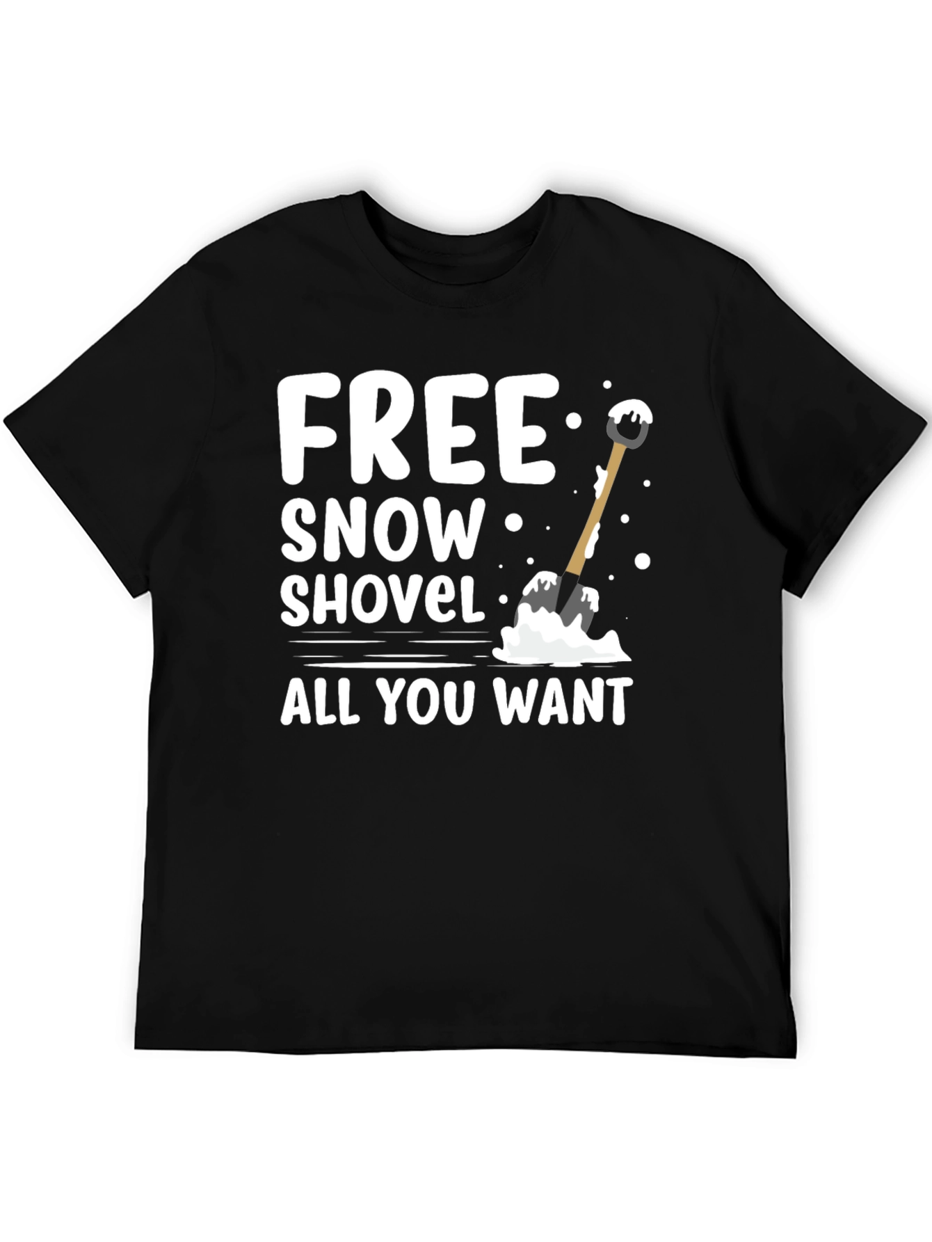 Free Snow Shovel T-Shirt - Winter Fun Graphic Tee