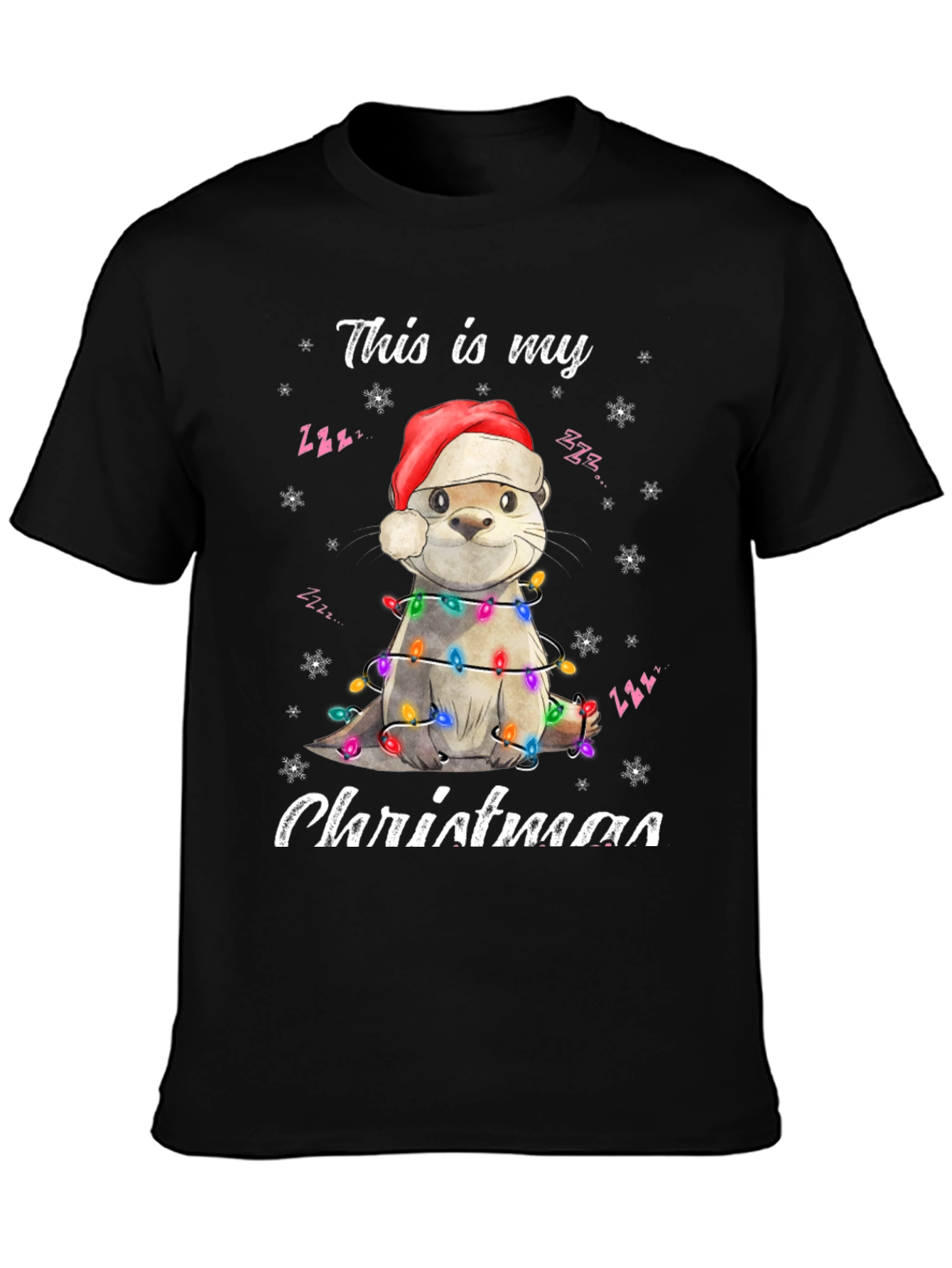 Otter Christmas Lights T-Shirt