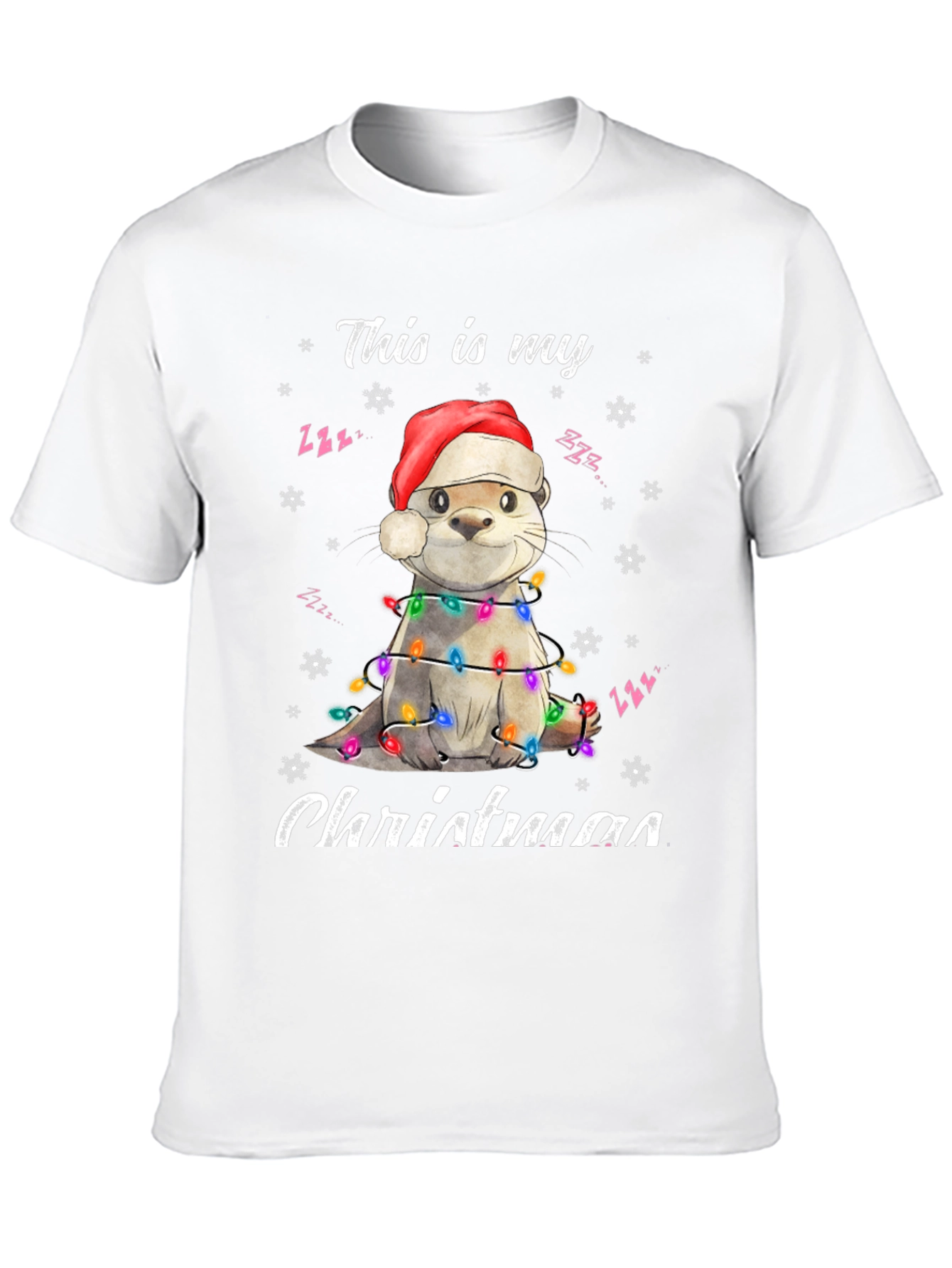 Otter Christmas Lights T-Shirt