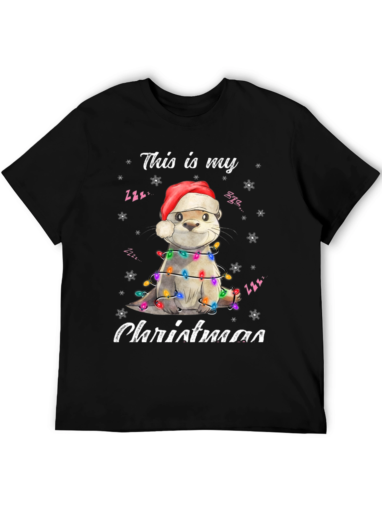 Otter Christmas Lights T-Shirt