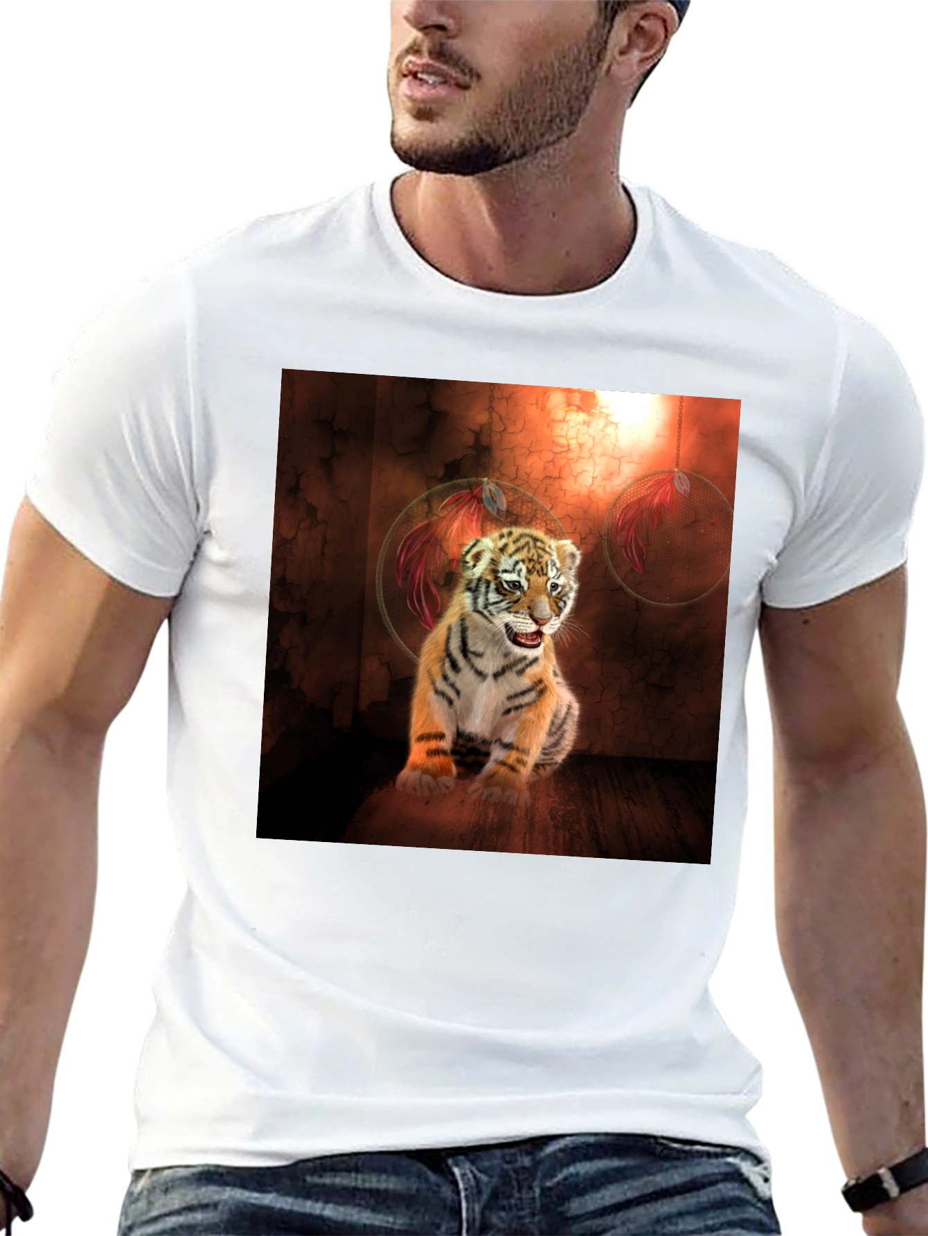 Tiger Cub Graphic Tee - Black Cotton Blend