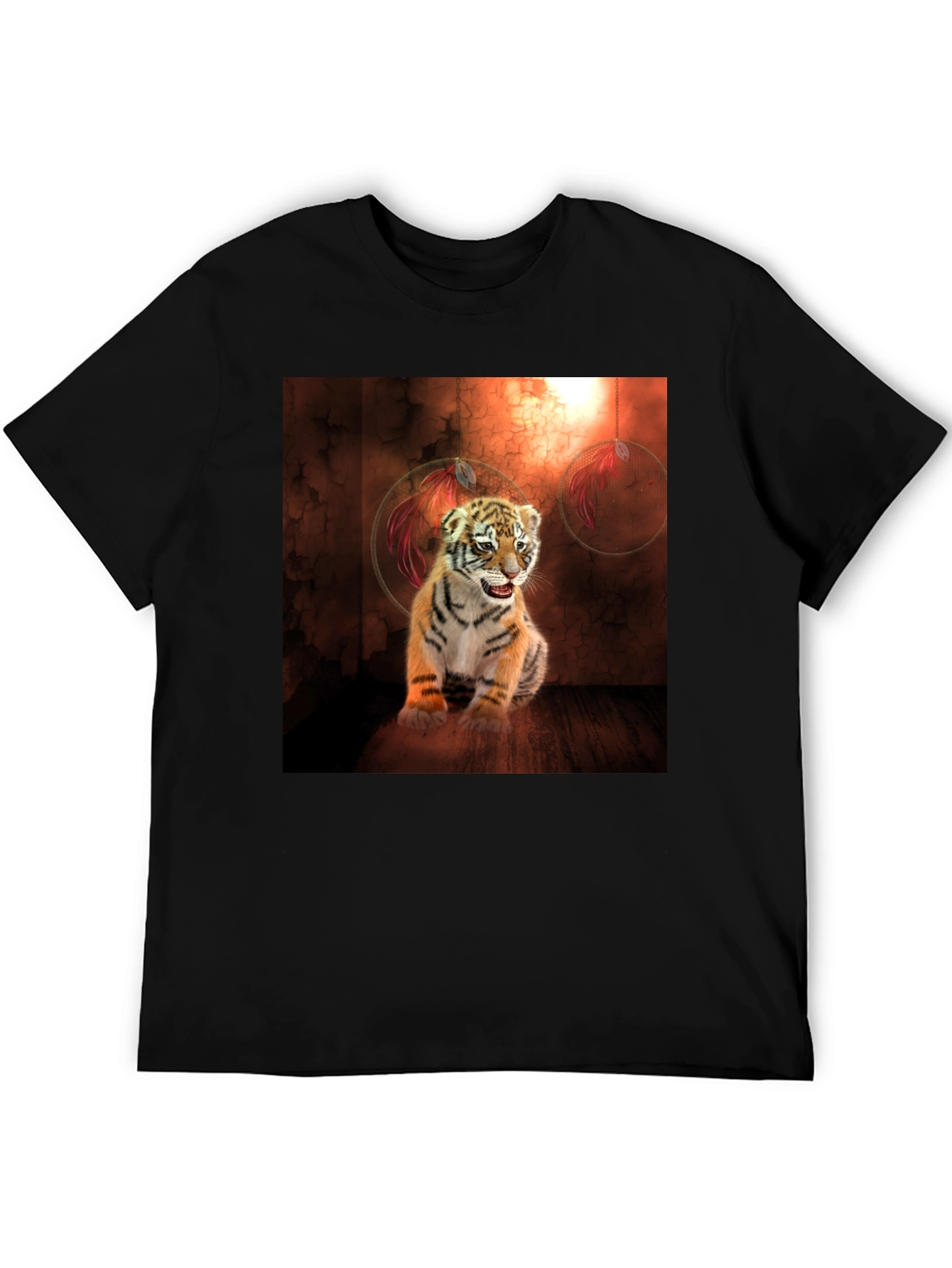 Tiger Cub Graphic Tee - Black Cotton Blend