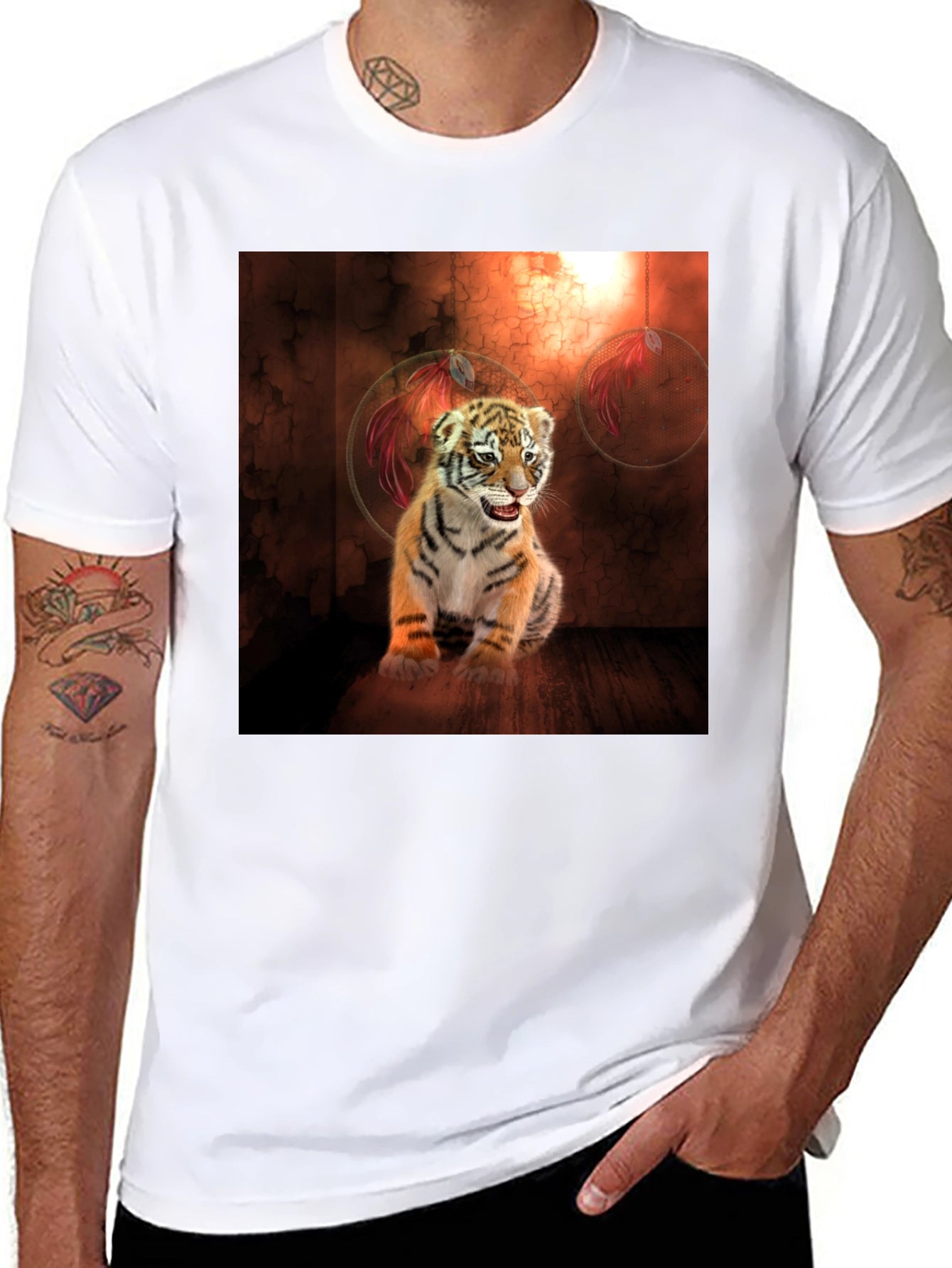 Tiger Cub Graphic Tee - Black Cotton Blend
