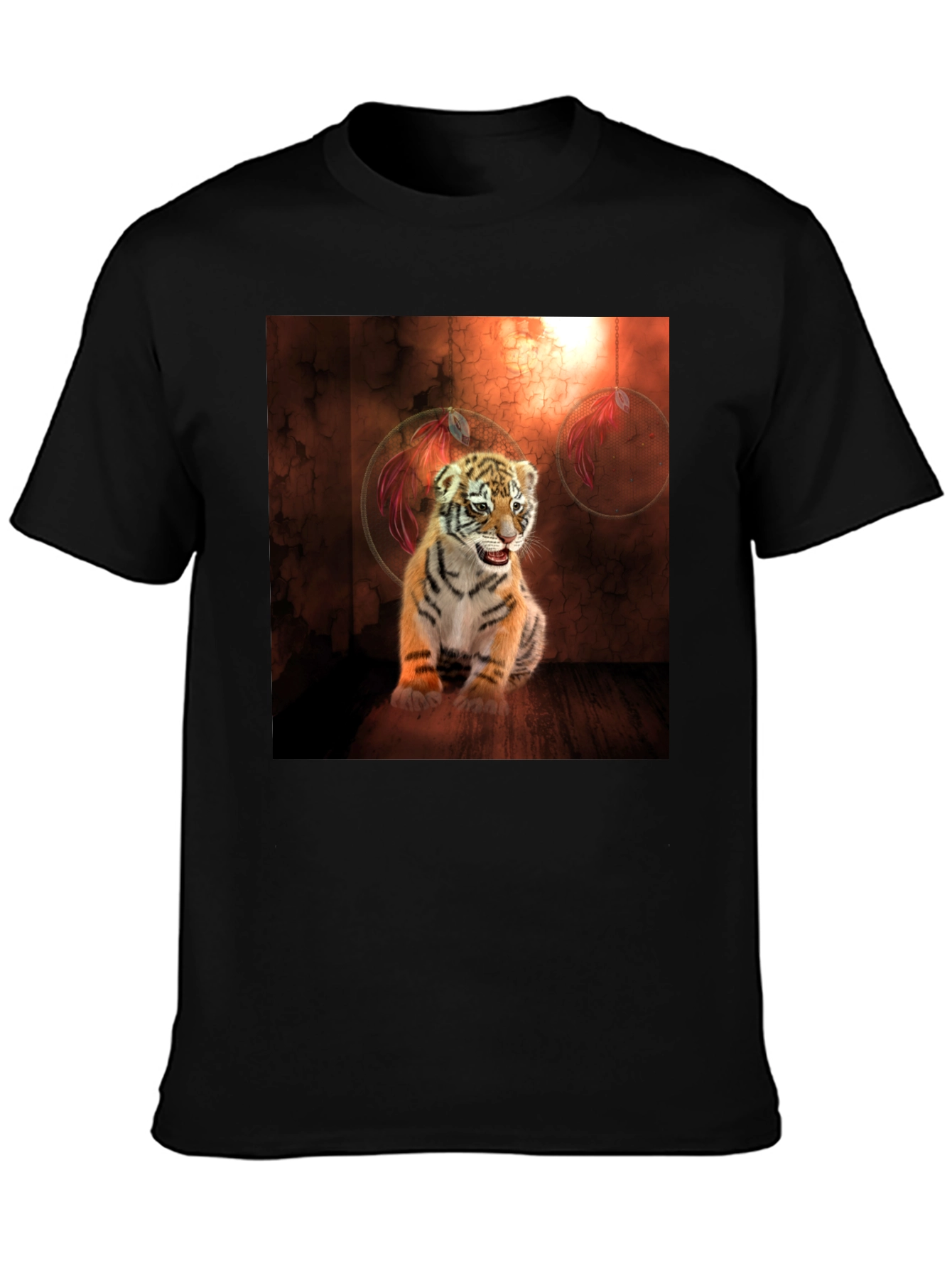 Tiger Cub Graphic Tee - Black Cotton Blend