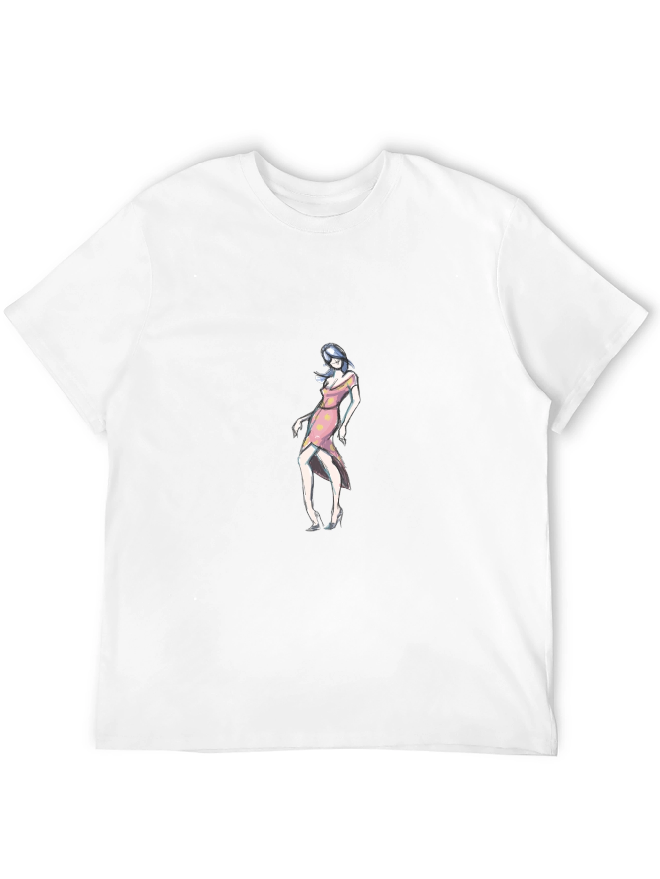 Stylish Black Tee with Fashion Model Graphic