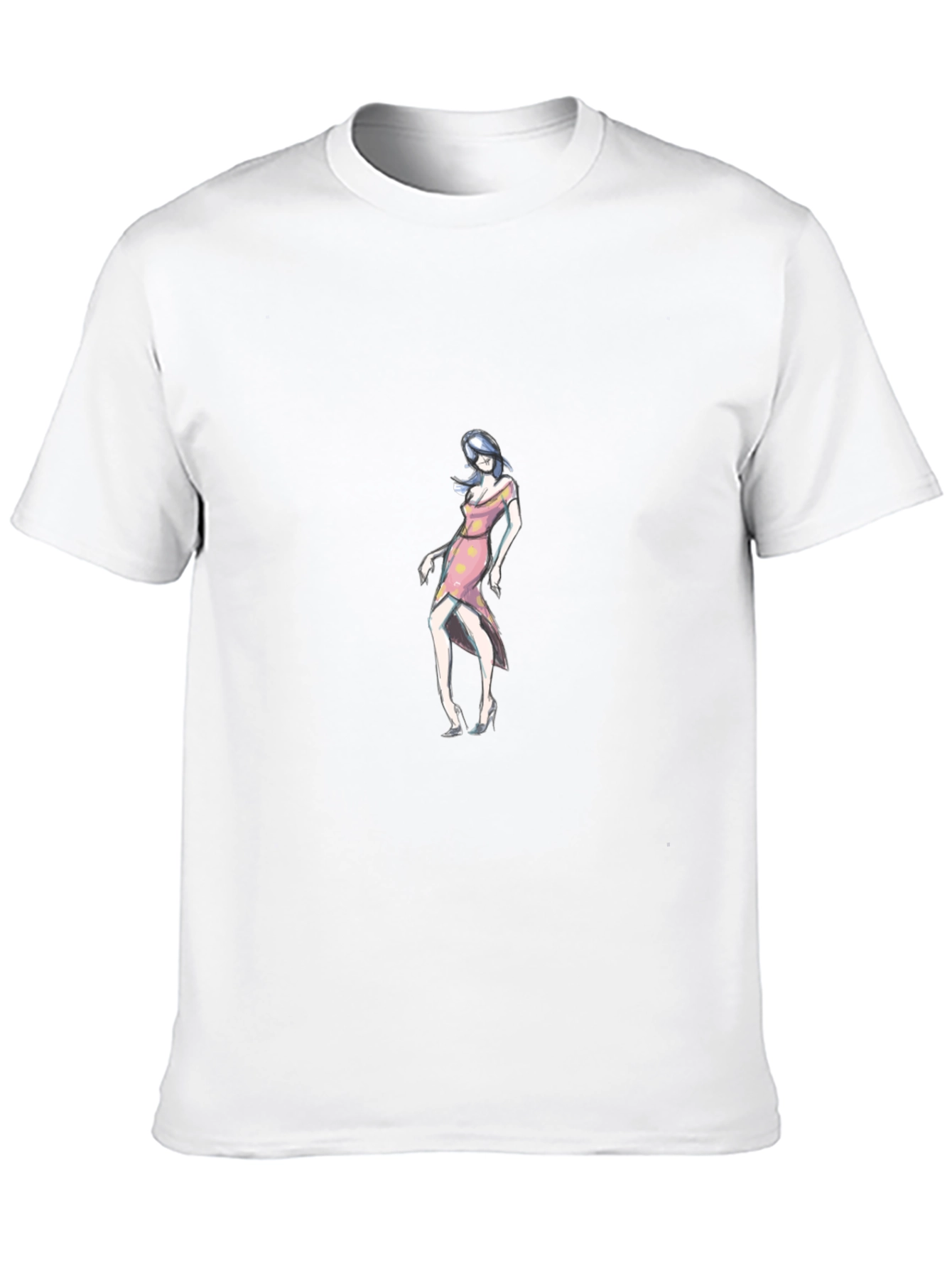 Stylish Black Tee with Fashion Model Graphic