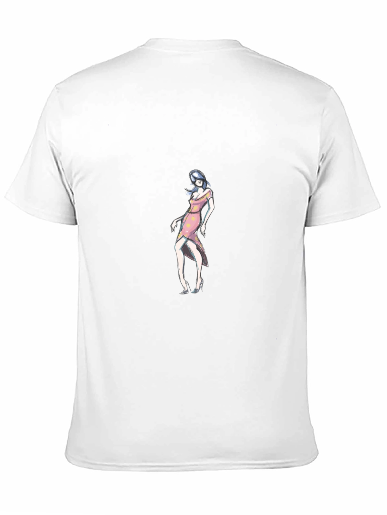 Stylish Black Tee with Fashion Model Graphic