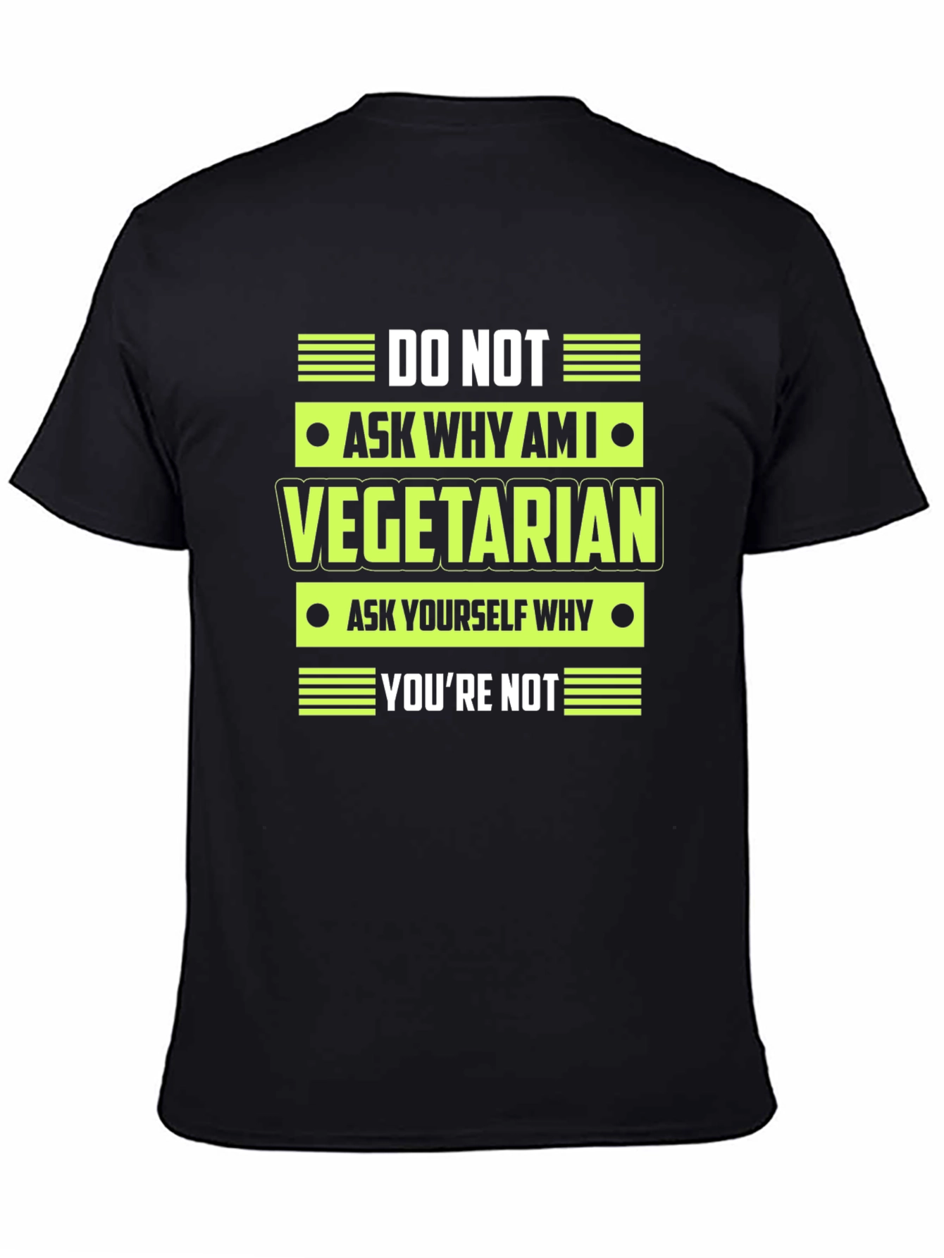 Vegetarian Statement Graphic Tee - Black T-Shirt