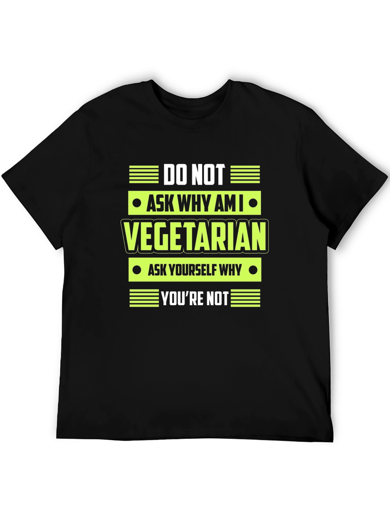 Vegetarian Statement Graphic Tee - Black T-Shirt