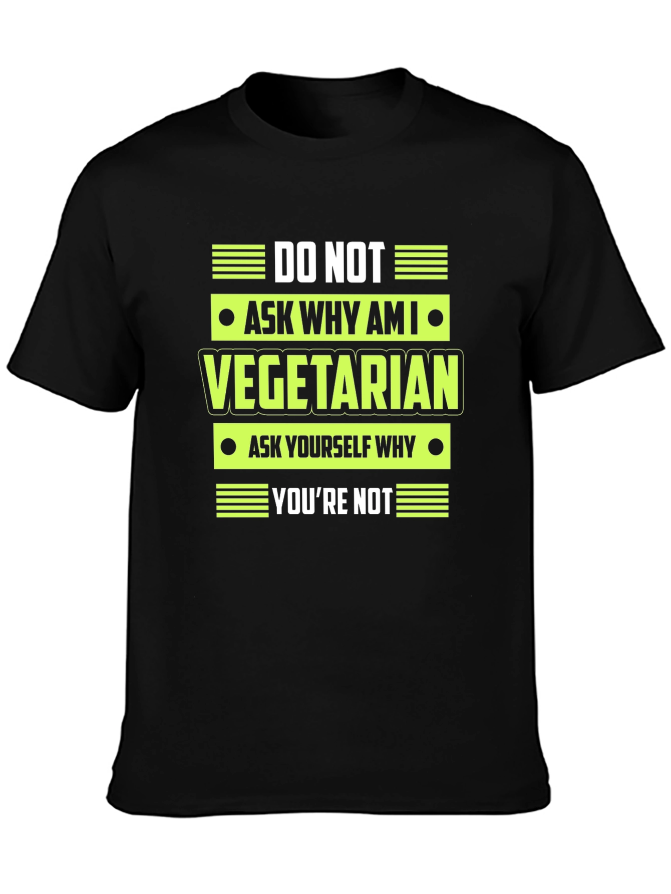 Vegetarian Statement Graphic Tee - Black T-Shirt