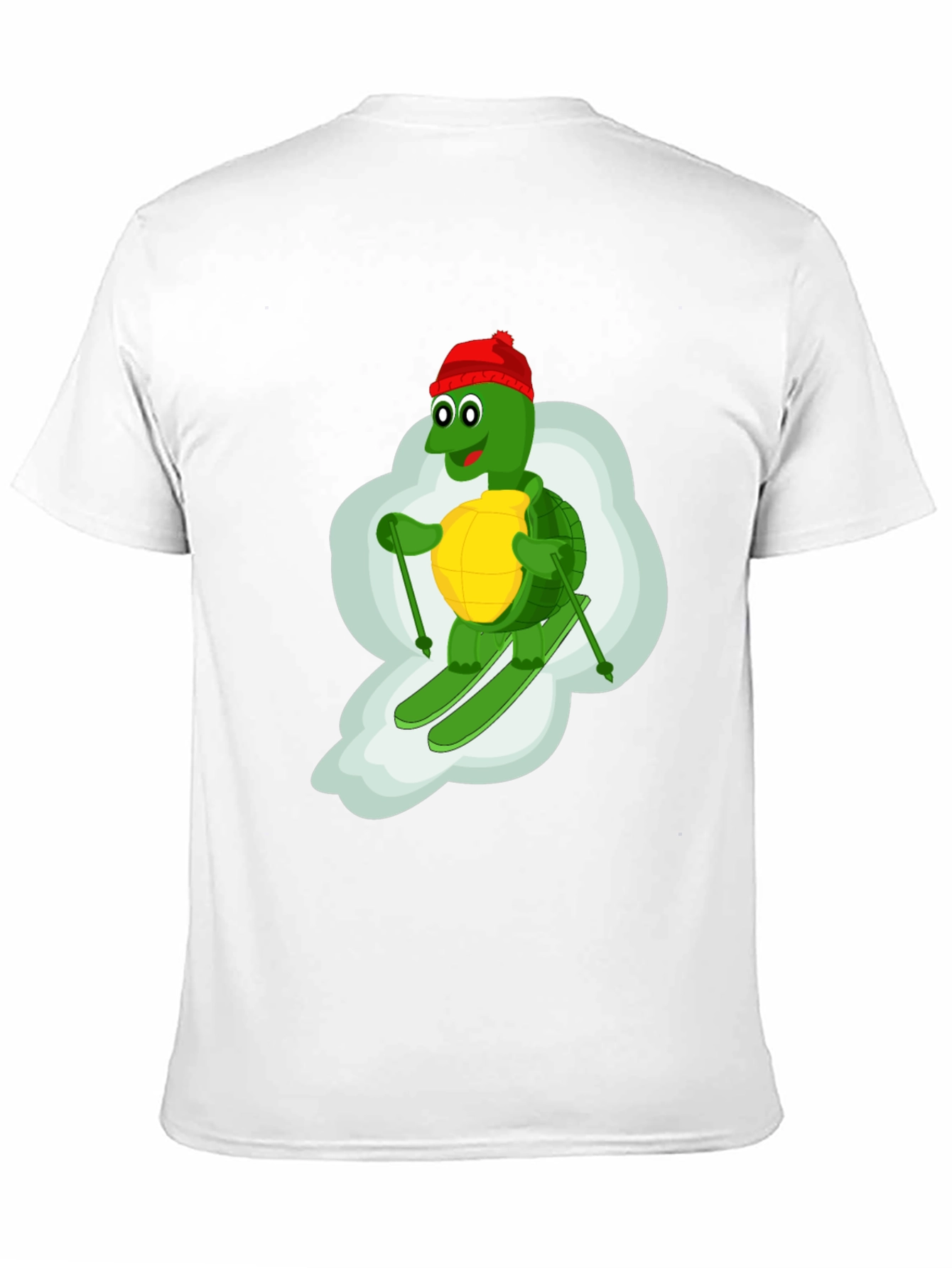 Skiing Turtle T-Shirt - Fun Cartoon Graphic Tee