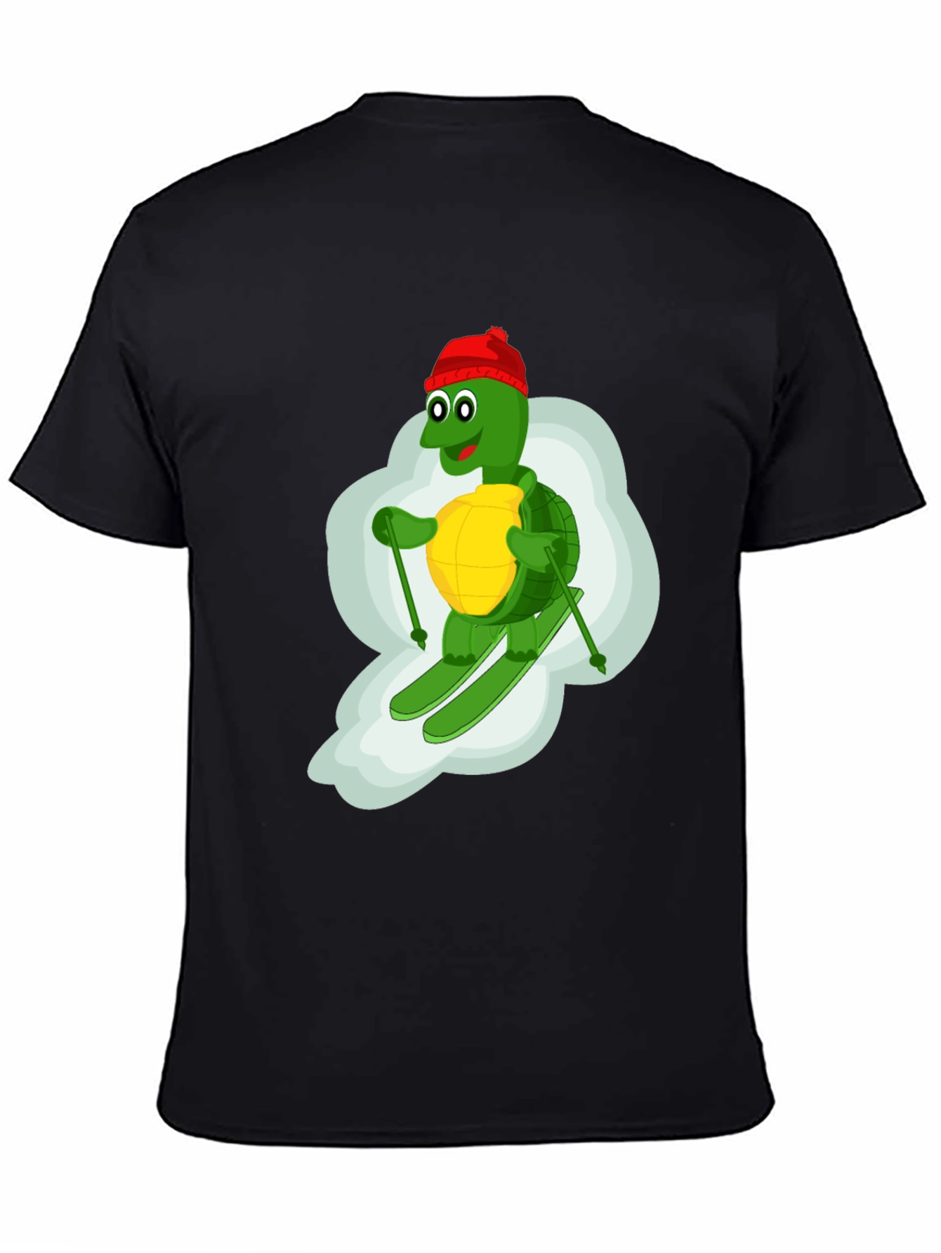 Skiing Turtle T-Shirt - Fun Cartoon Graphic Tee