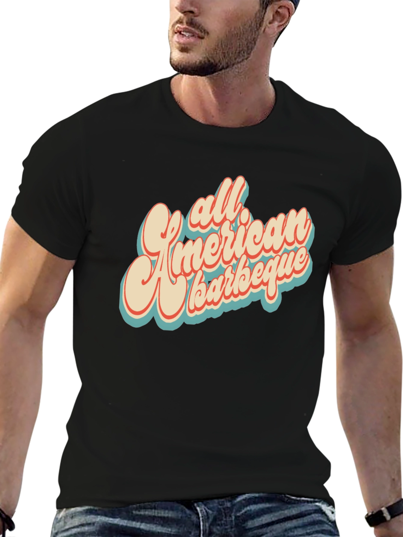 Retro All American Barbeque Graphic T-Shirt