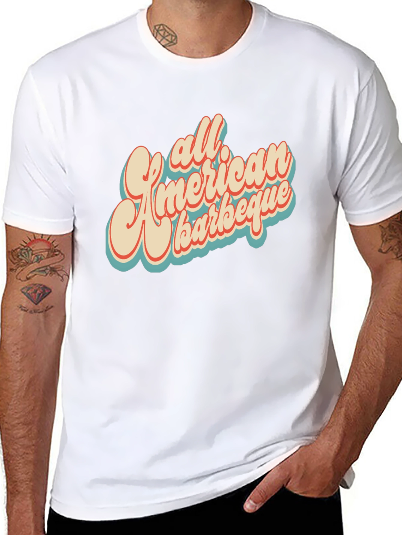 Retro All American Barbeque Graphic T-Shirt