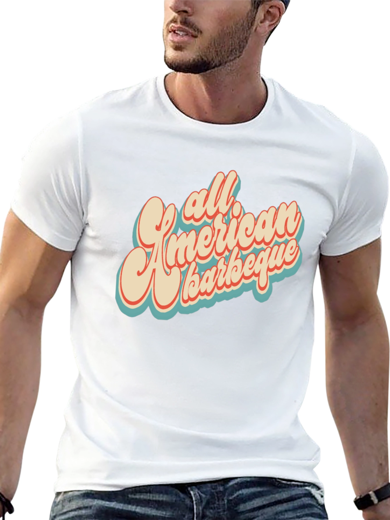 Retro All American Barbeque Graphic T-Shirt