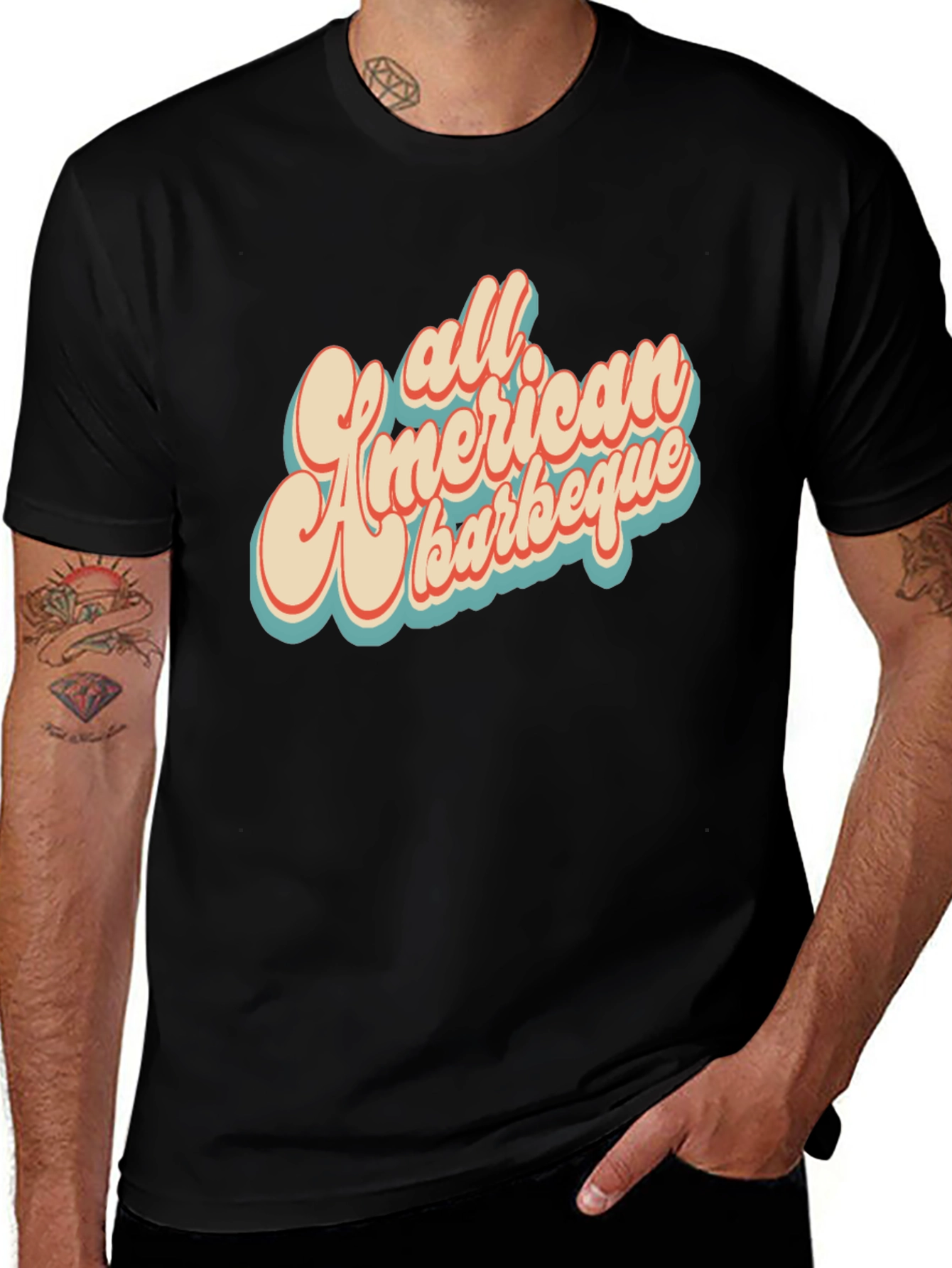 Retro All American Barbeque Graphic T-Shirt