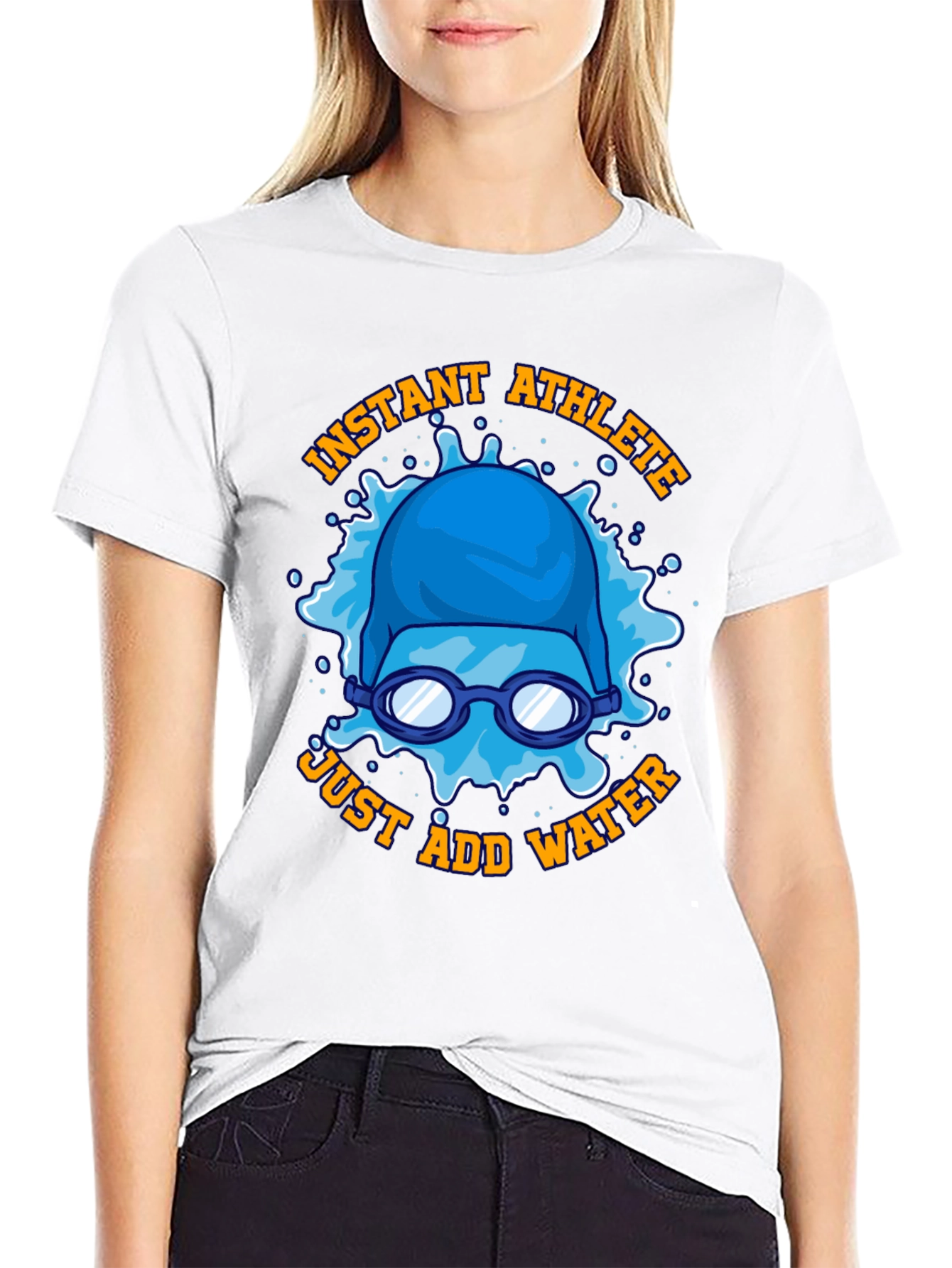 Instant Athlete Just Add Water T-Shirt Funny Swimmer Tee