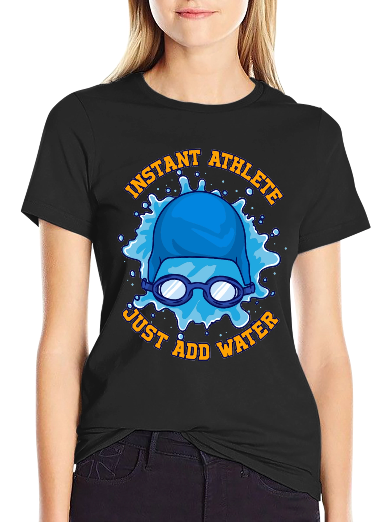Instant Athlete Just Add Water T-Shirt Funny Swimmer Tee