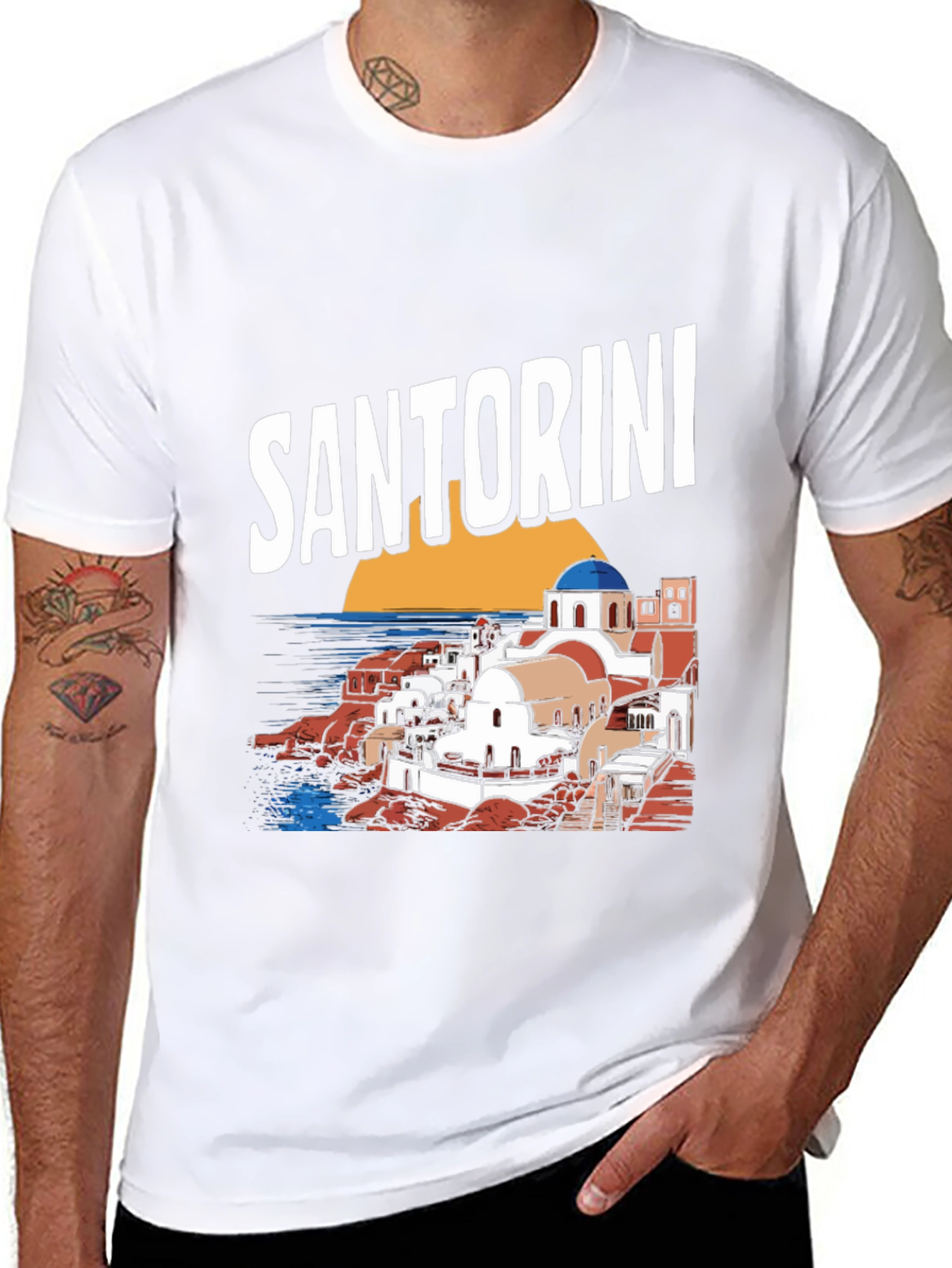 Santorini Greece T-Shirt - Unique Travel Souvenir Tee