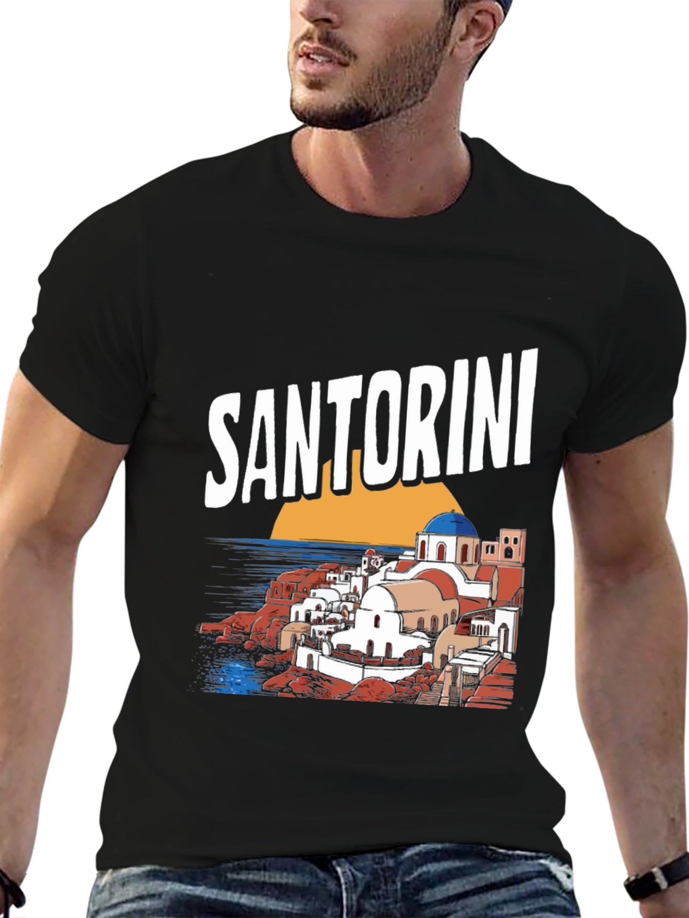 Santorini Greece T-Shirt - Unique Travel Souvenir Tee