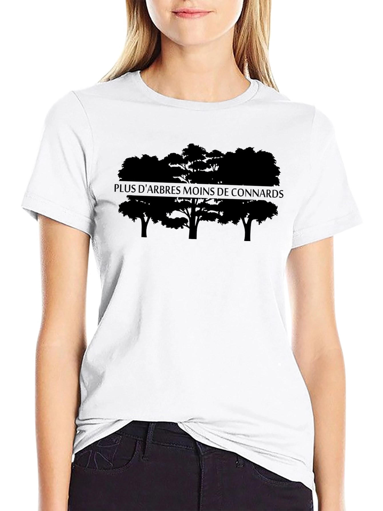 Eco-Friendly More Trees Less Idiots Black T-Shirt