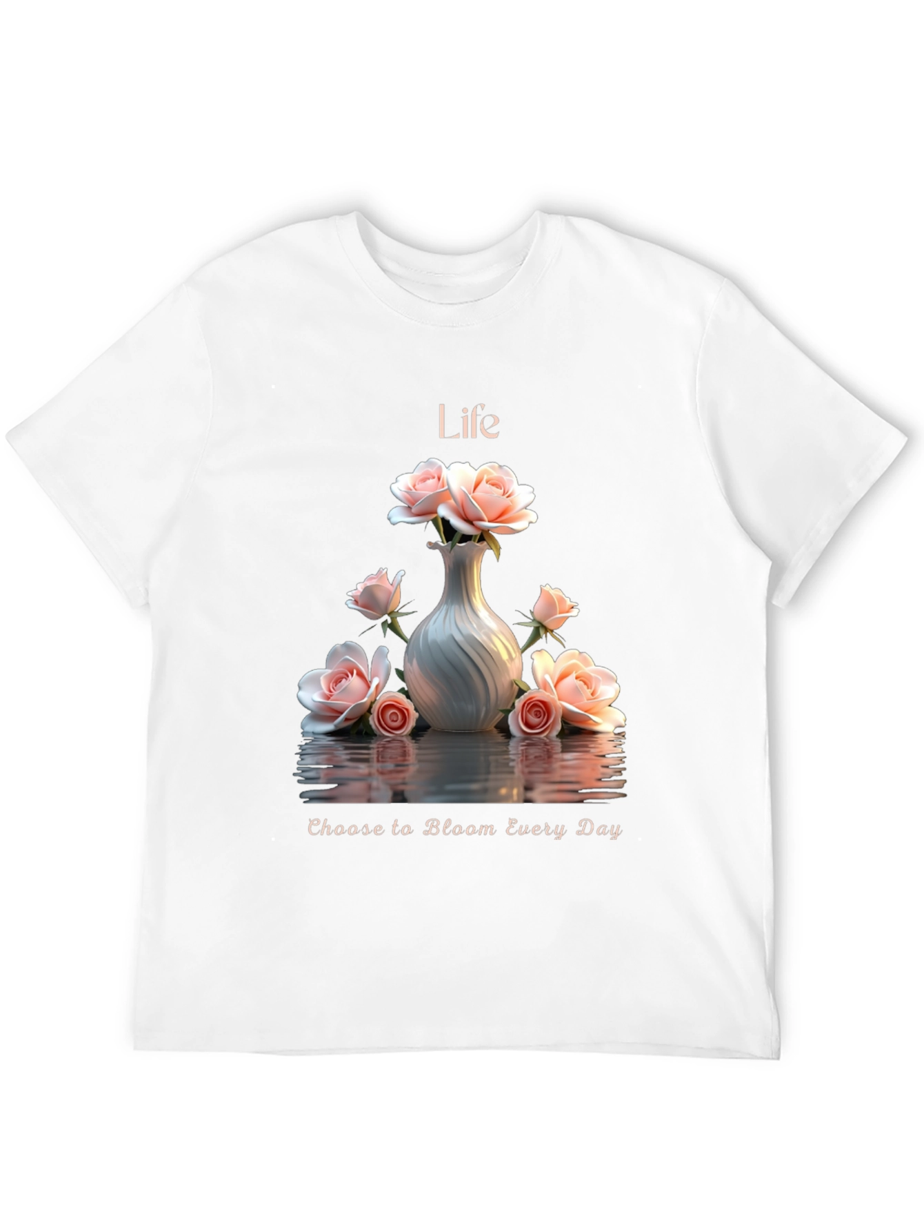 Life Roses Black T-shirt - Bloom Every Day