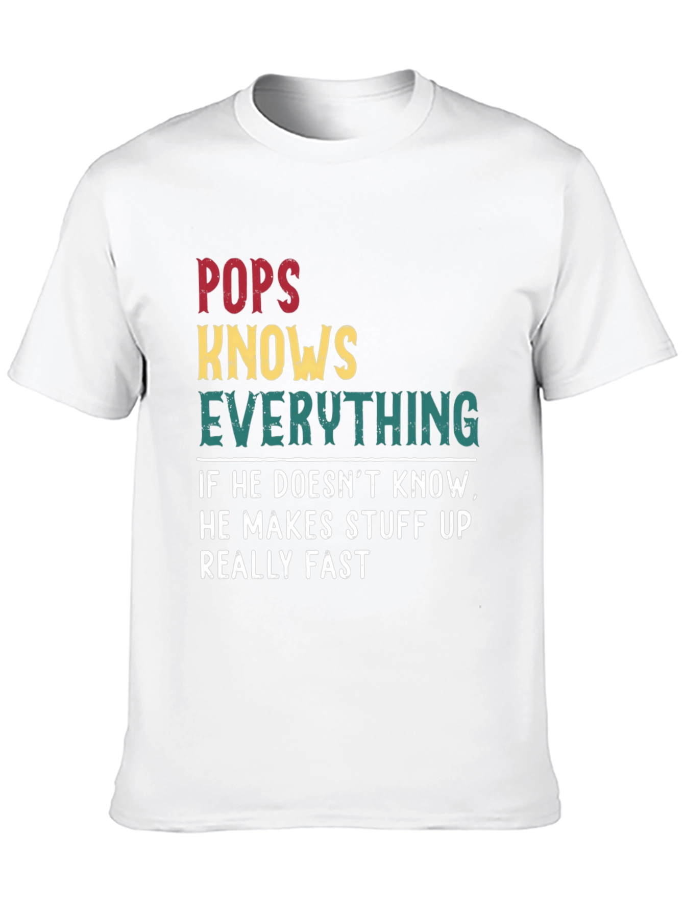 Pops Knows Everything Graphic T-Shirt Dad Humor