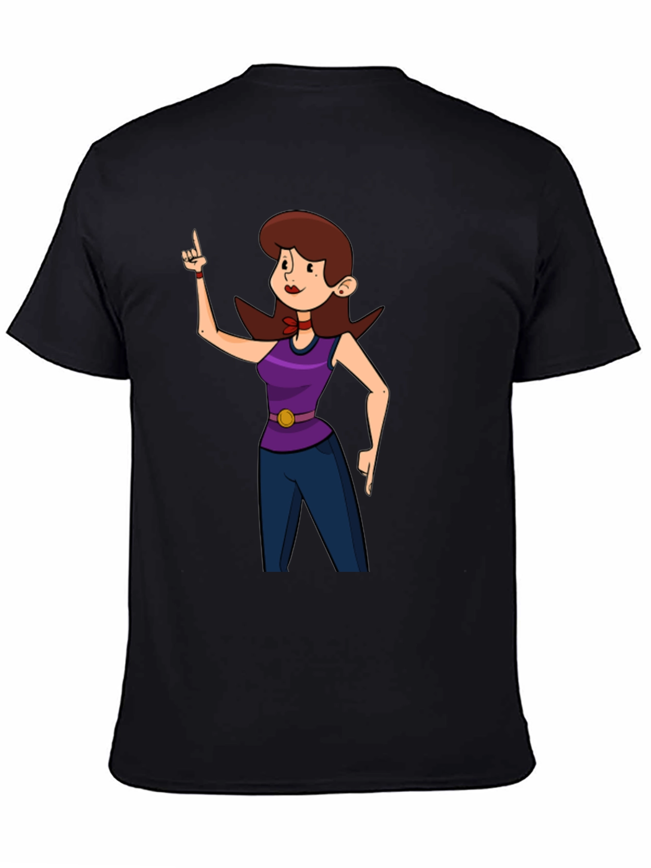 Cartoon Character Graphic Print Black T-Shirt