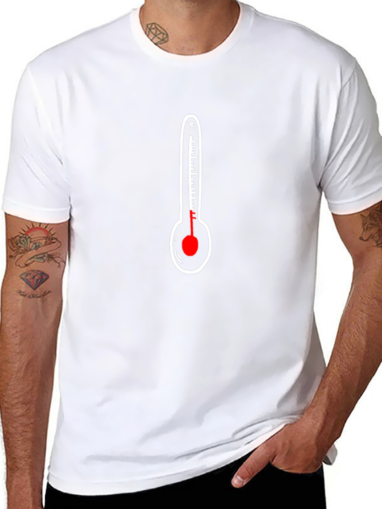 Thermometer Graphic Black T-Shirt - Stay Cool & Casual