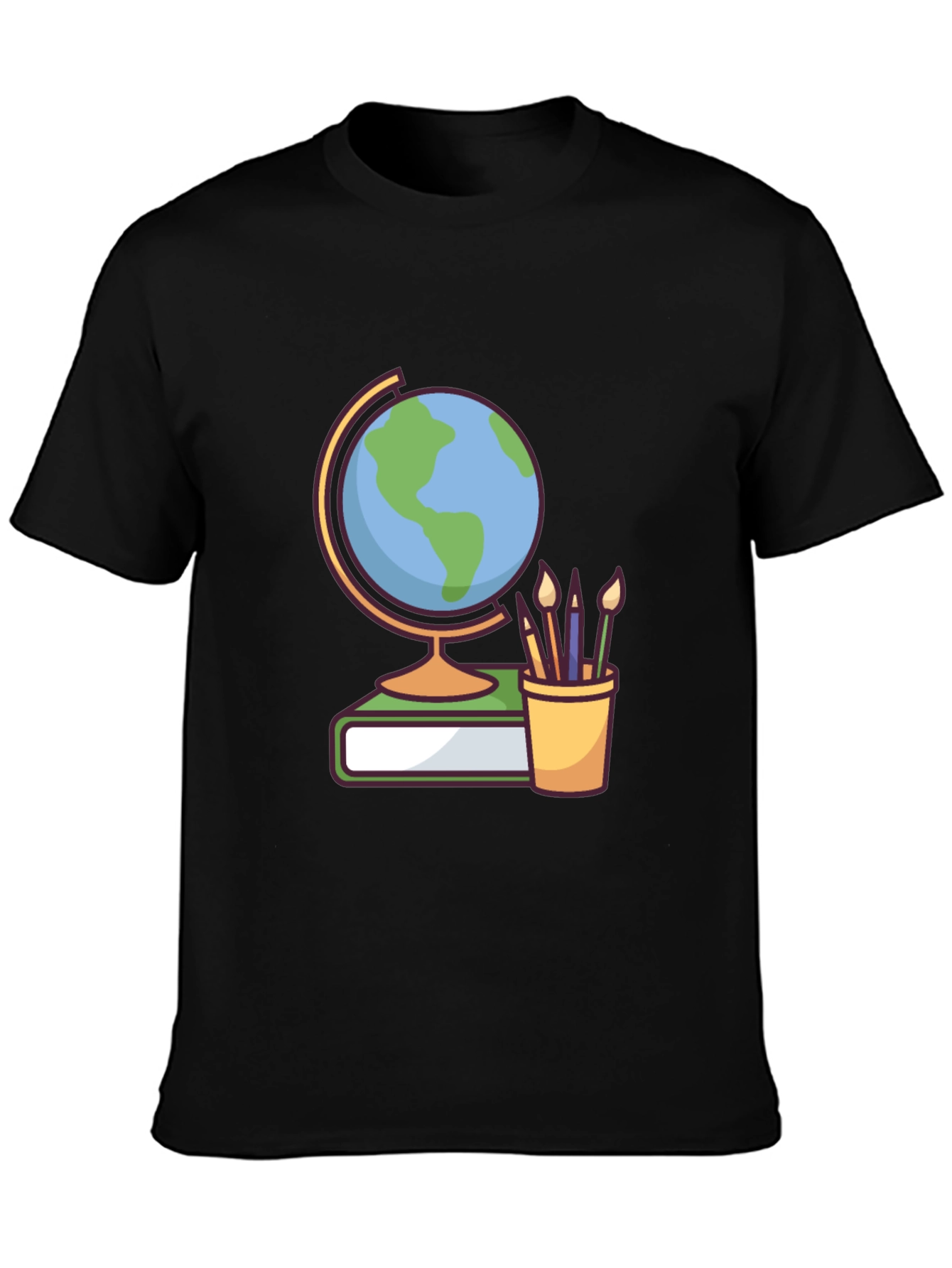 Globe & Art Supplies Graphic Tee - Black