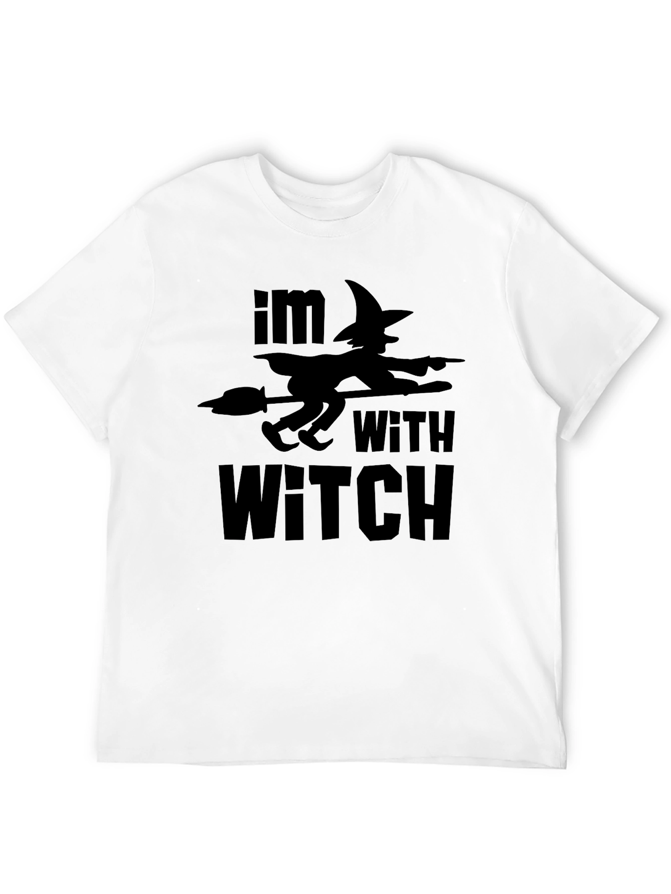 Im With Witch Halloween Graphic T-Shirt - Black
