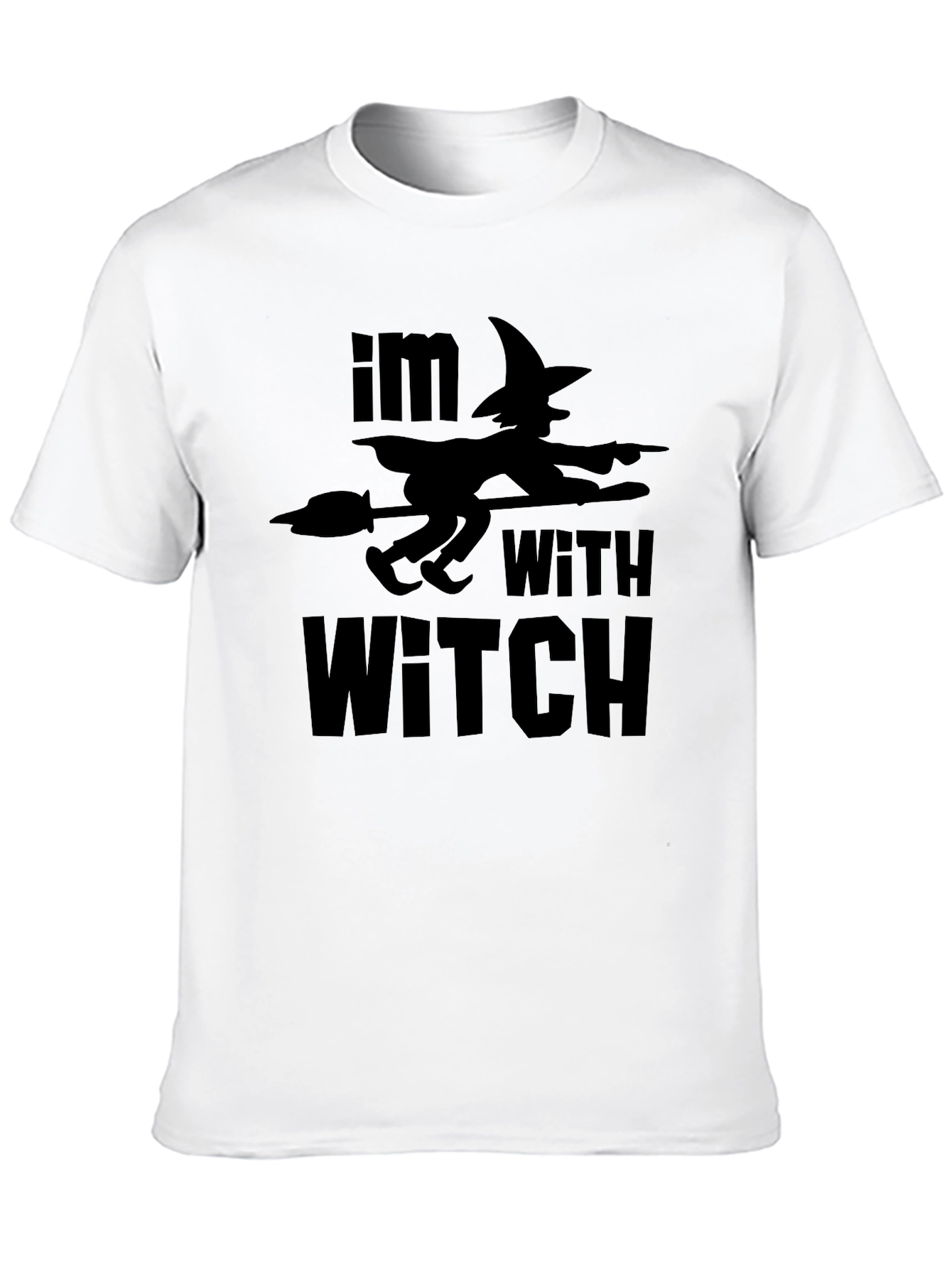 Im With Witch Halloween Graphic T-Shirt - Black