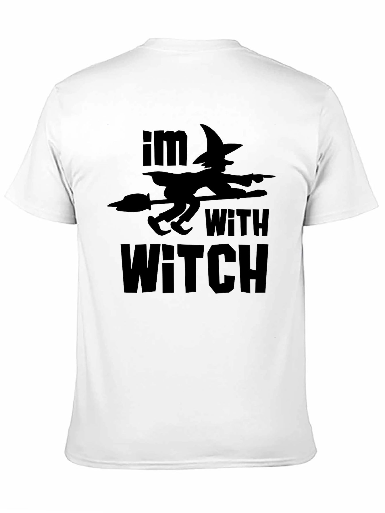 Im With Witch Halloween Graphic T-Shirt - Black