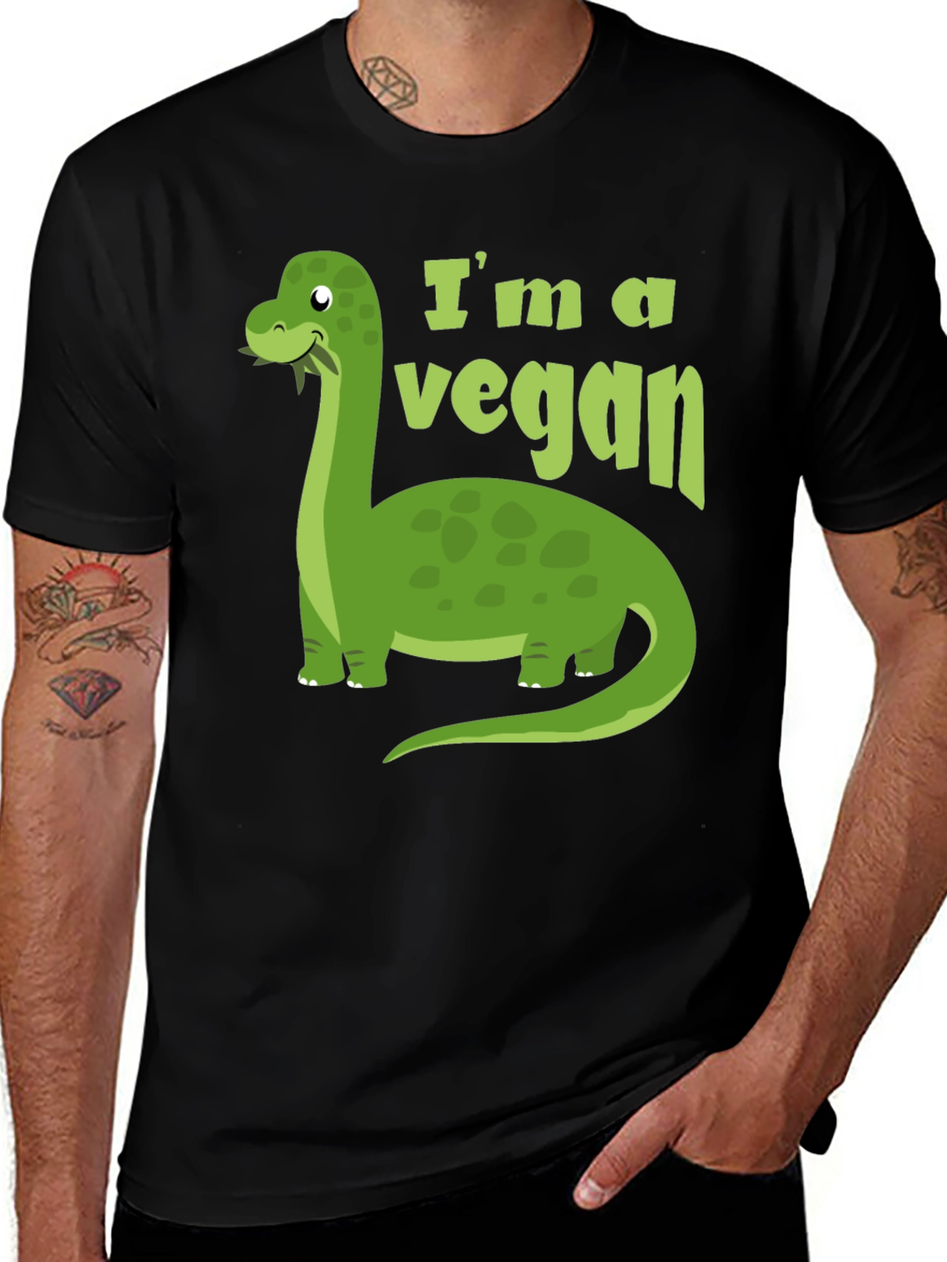 Vegan Dinosaur T-Shirt - Brontosaurus Tee