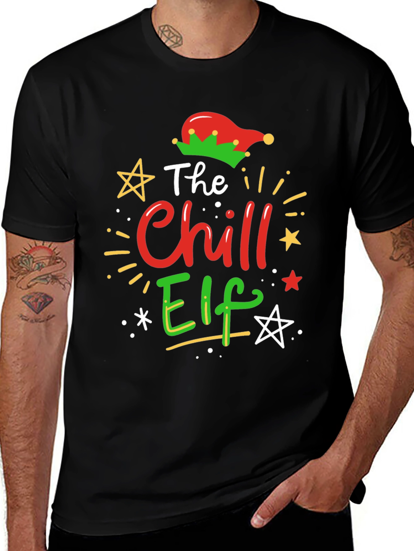 Chill Elf Christmas Graphic Tee