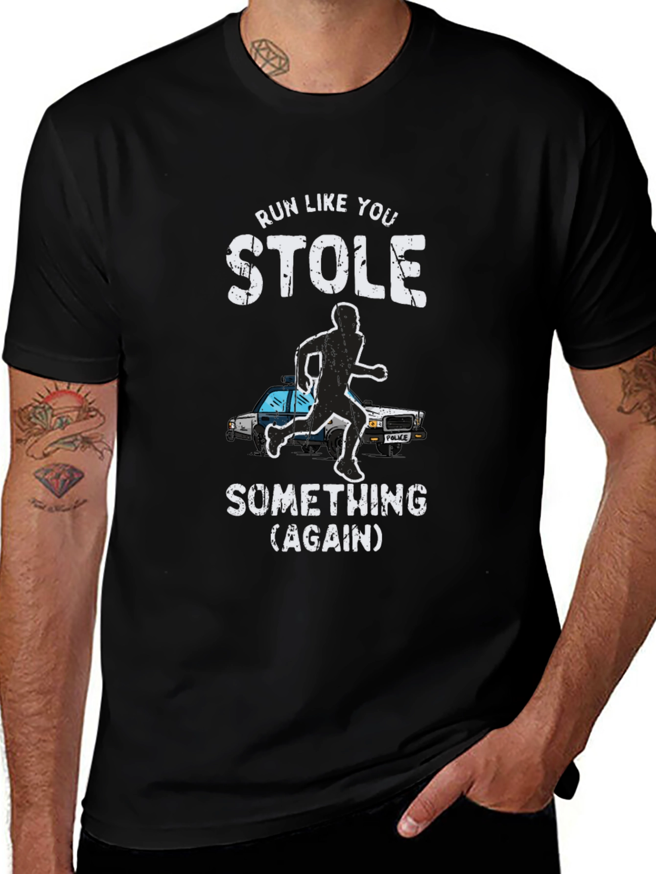 Run Like You Stole Something Mens Graphic Tee