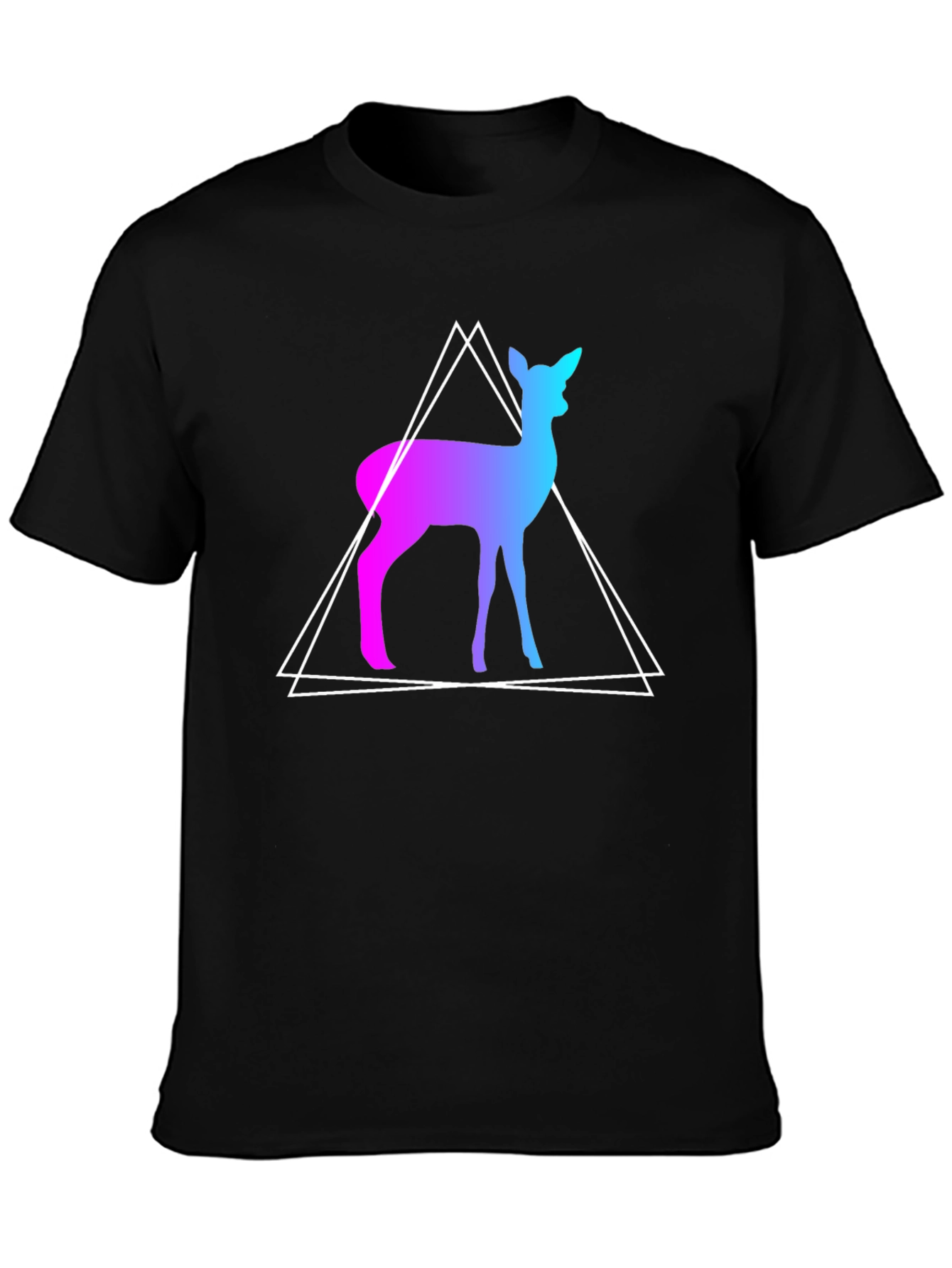 Geometric Deer Graphic Tee - Trendy Design