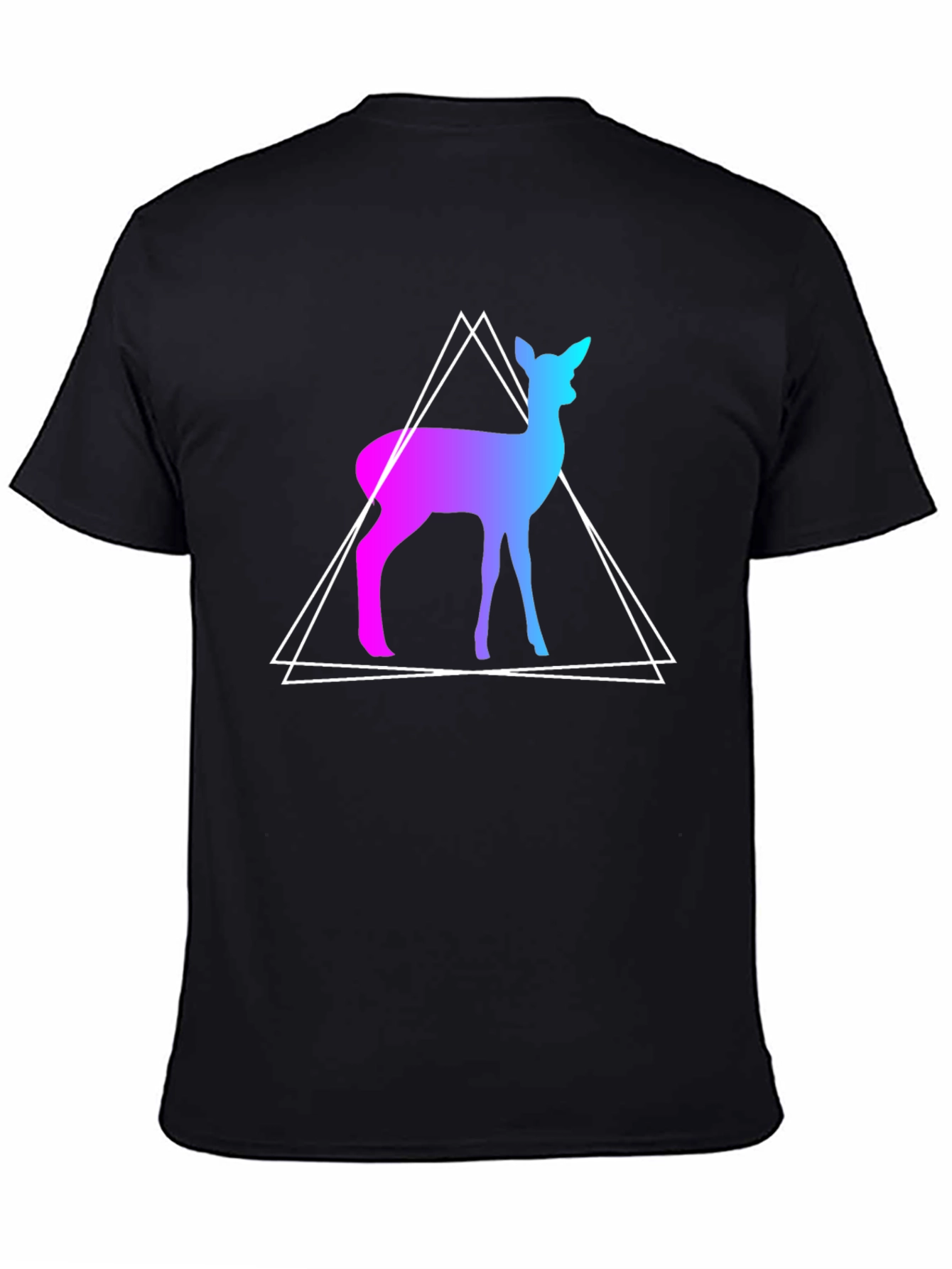 Geometric Deer Graphic Tee - Trendy Design