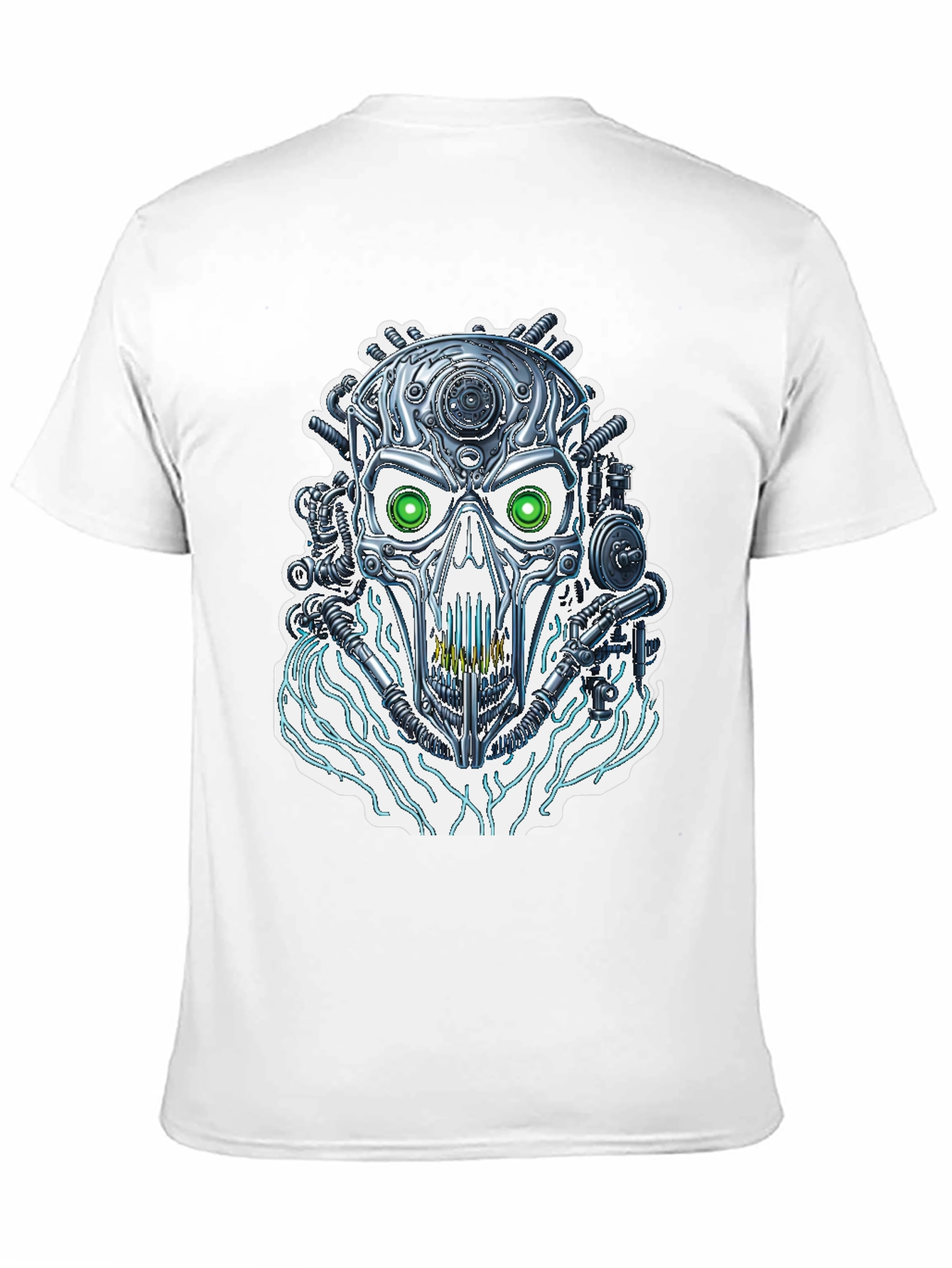 Cyber Skull T-Shirt - Futuristic Robotic Design