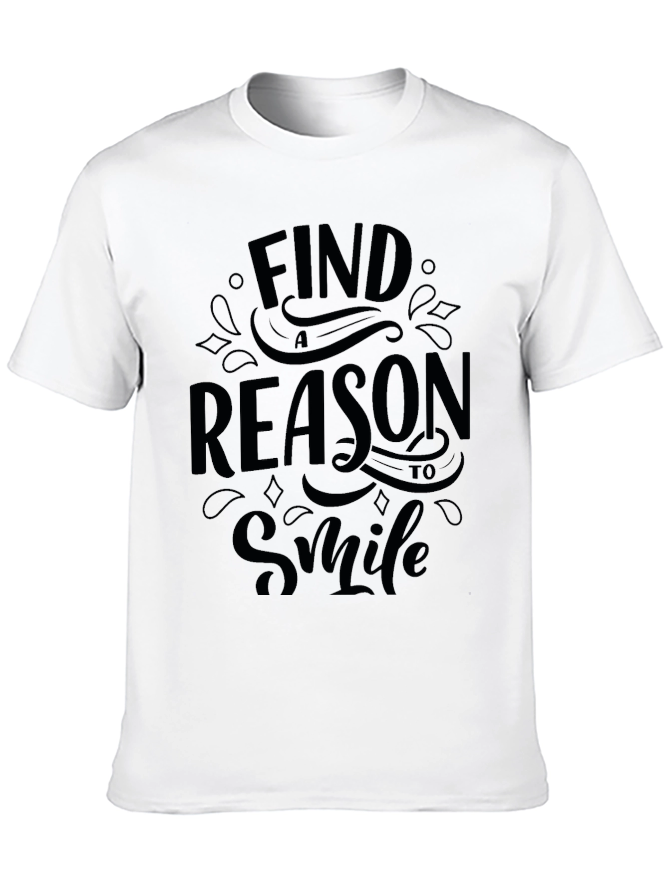 Find a Reason to Smile Graphic Black T-Shirt