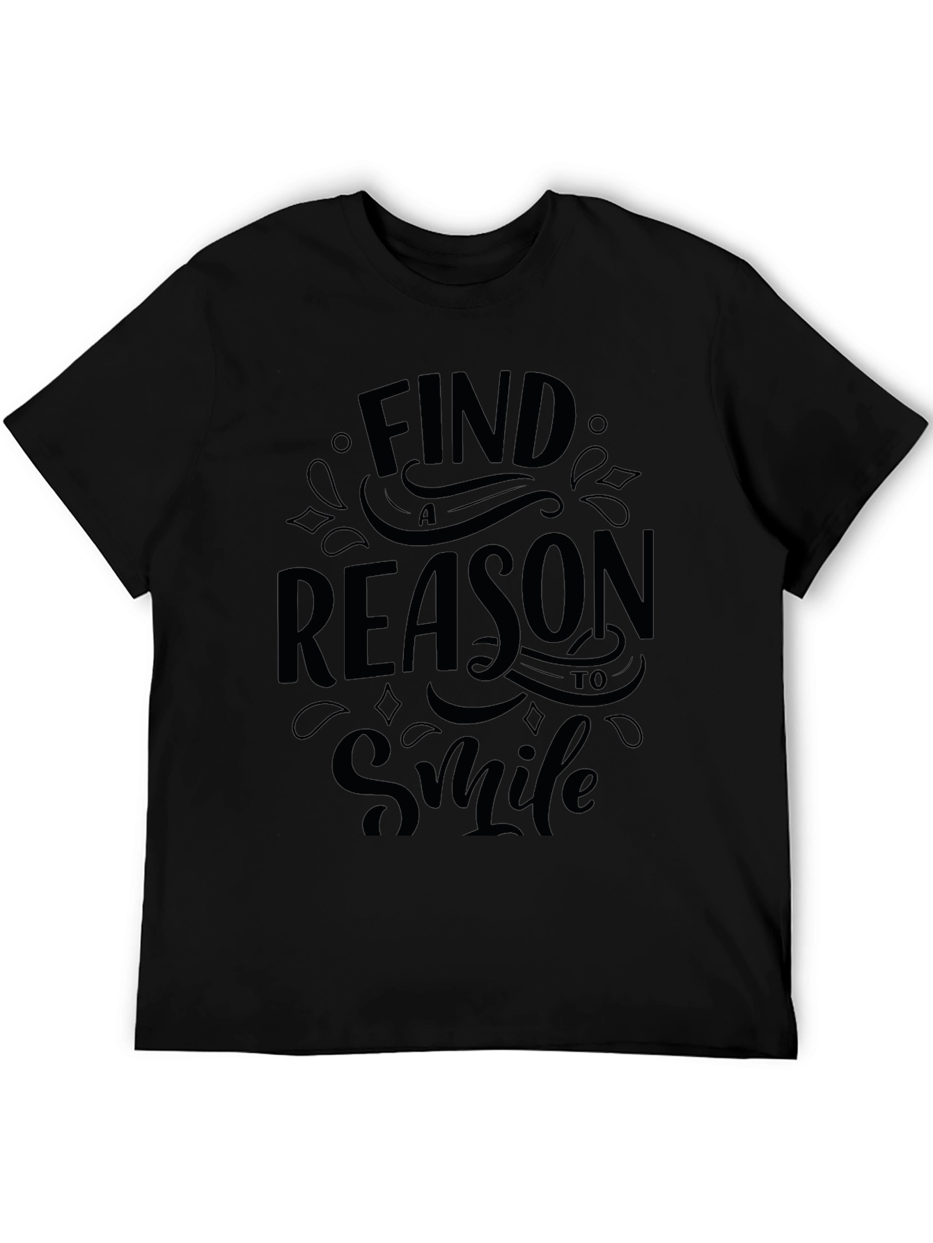 Find a Reason to Smile Graphic Black T-Shirt