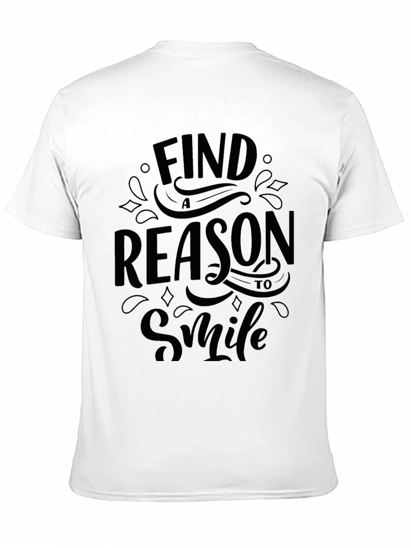 Find a Reason to Smile Graphic Black T-Shirt