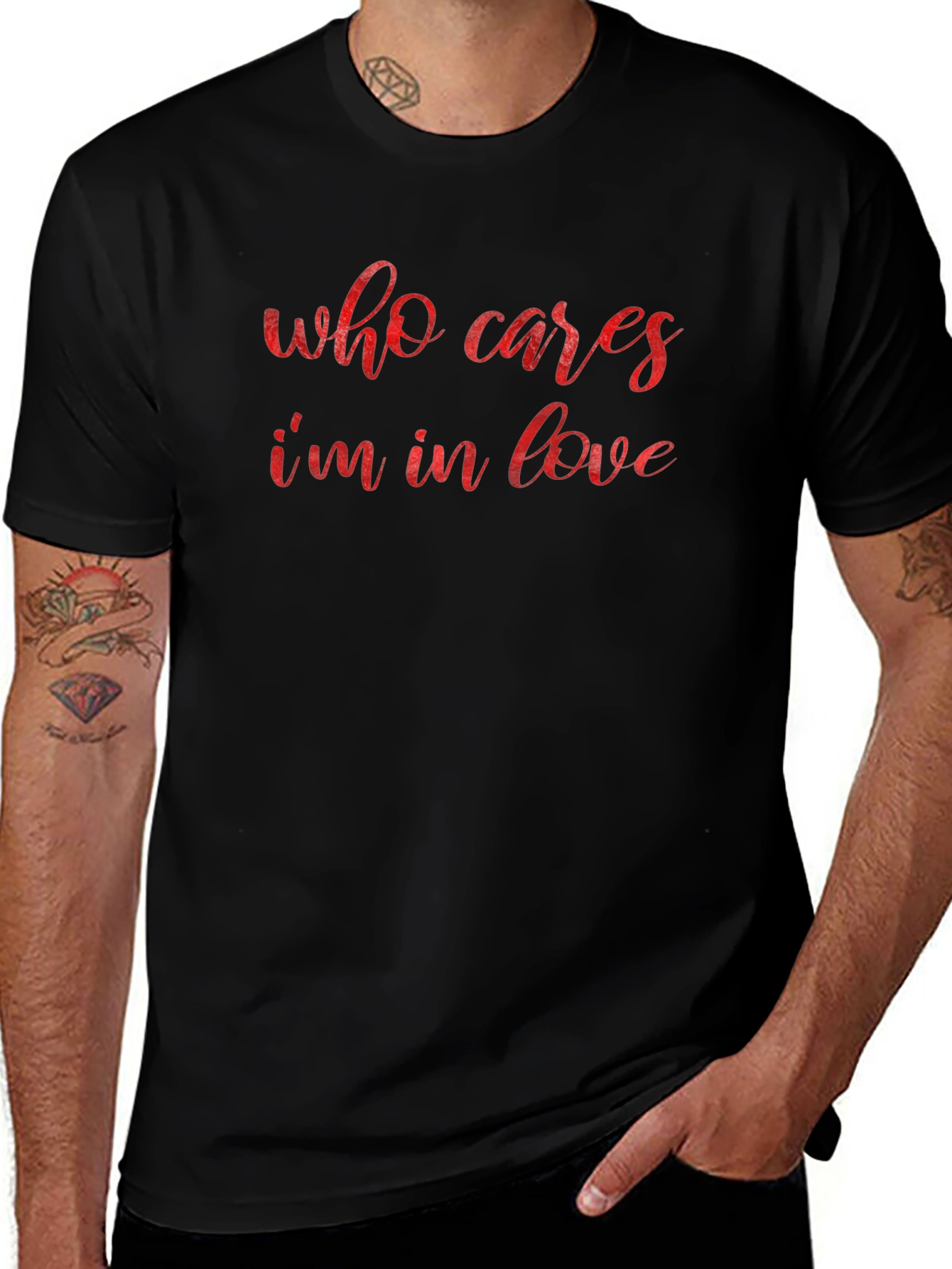 Who Cares Im In Love Graphic Tee