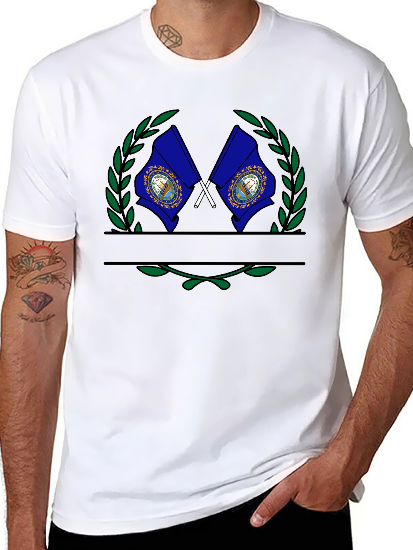 New Hampshire Flag Emblem T-Shirt