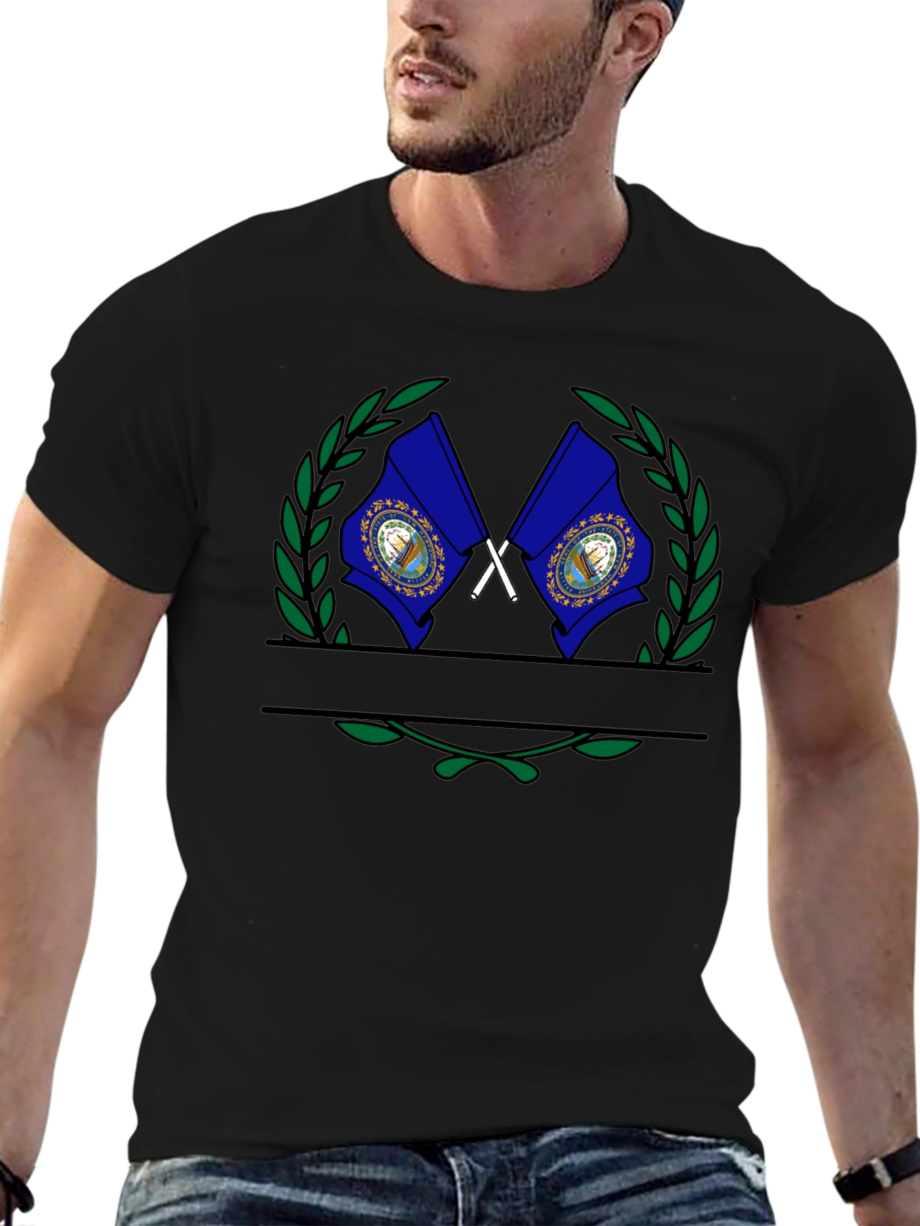 New Hampshire Flag Emblem T-Shirt