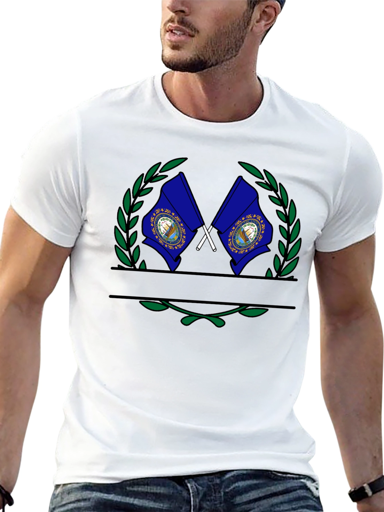 New Hampshire Flag Emblem T-Shirt