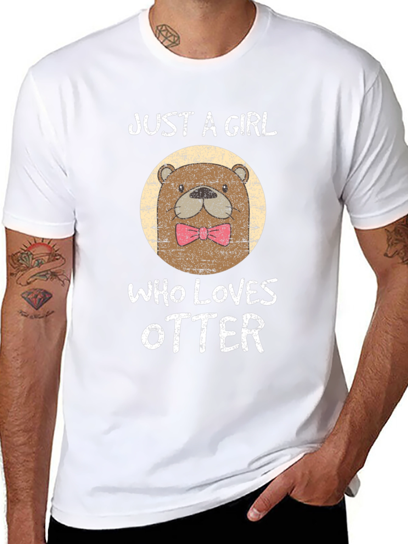 Just a Girl Who Loves Otters Black T-Shirt